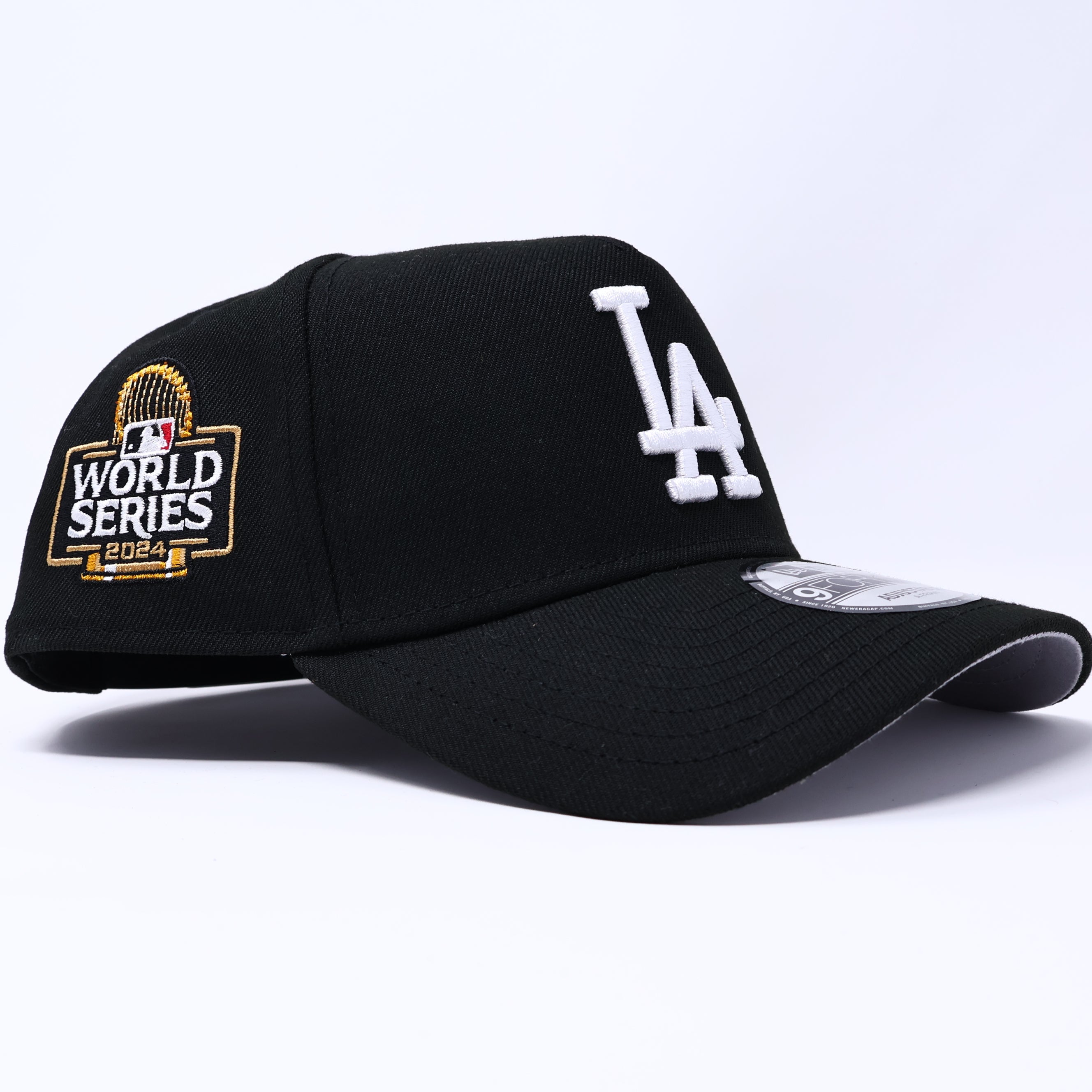 NWT Black Los Angeles Dodgers 2024 World Series 9Forty New Era Adjustable Snapback Hat 5 Panel