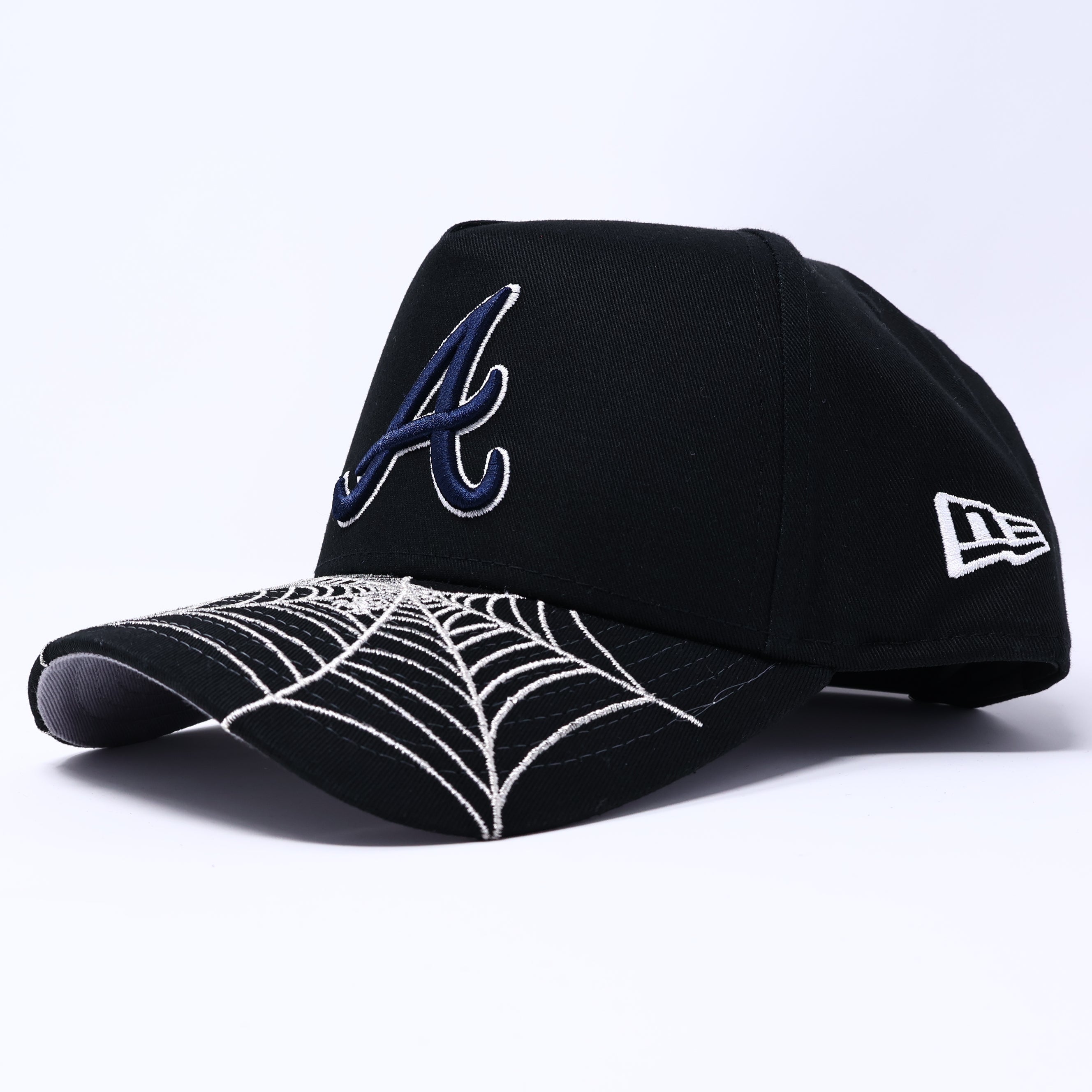 NWT Black Atlanta Braves Spider Web 9Forty New Era Adjustable Snapback Hat 5 Panel