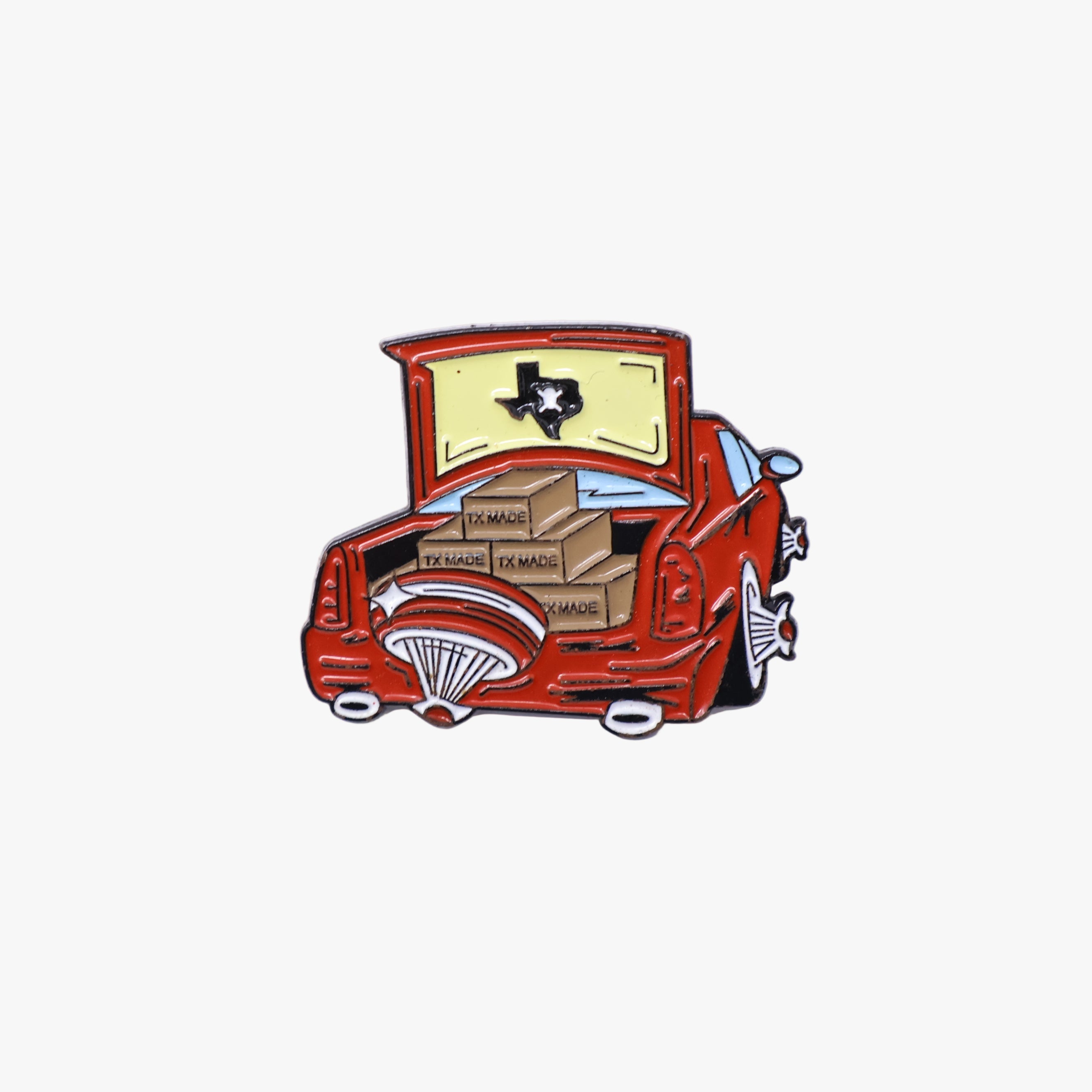 TXFitteds Texas State Classic Red Slab Car Graphic Pin