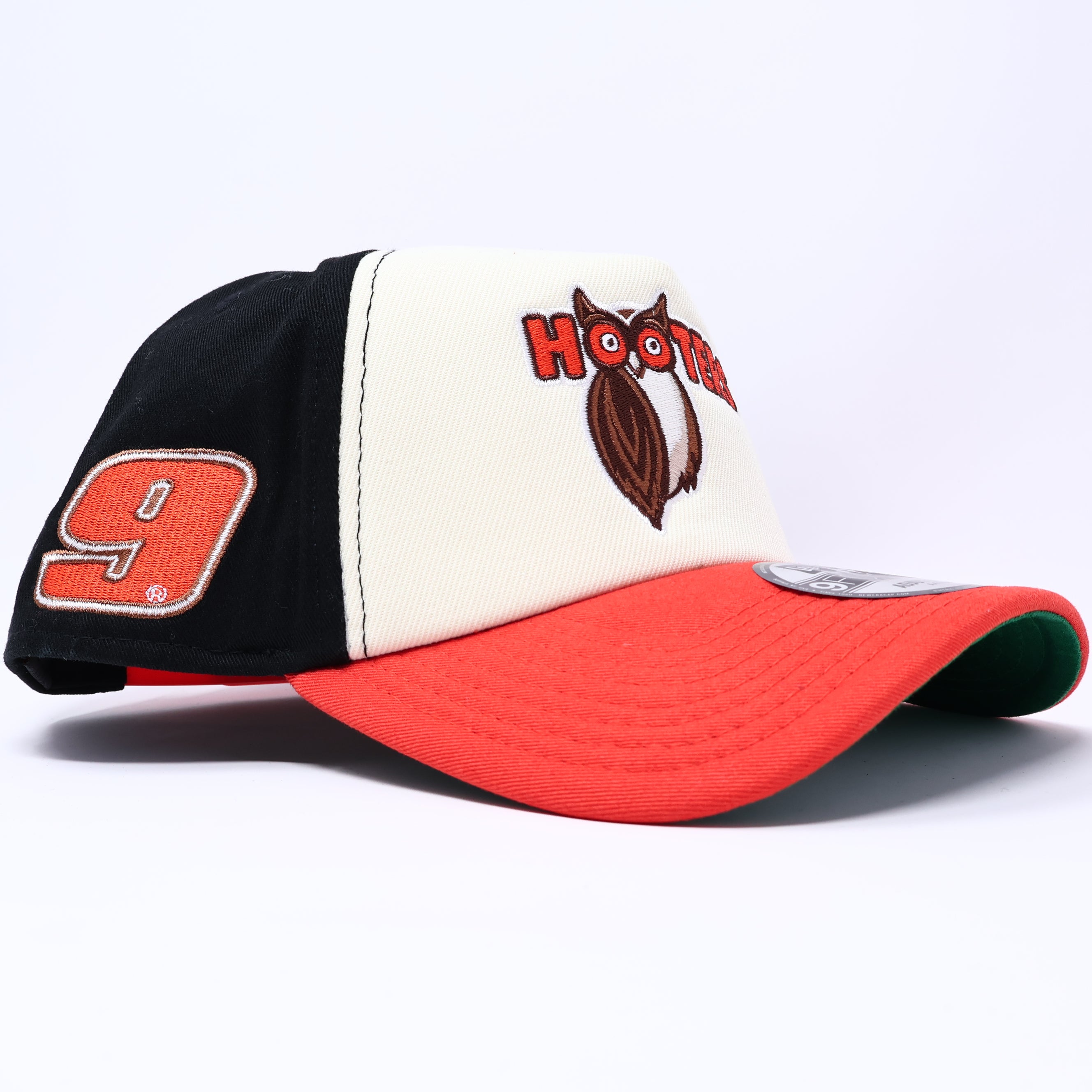NWT Multicolor Foam Trucker Hooters Number 9 Nascar Racing 9Forty New Era Adjustable Snapback Hat