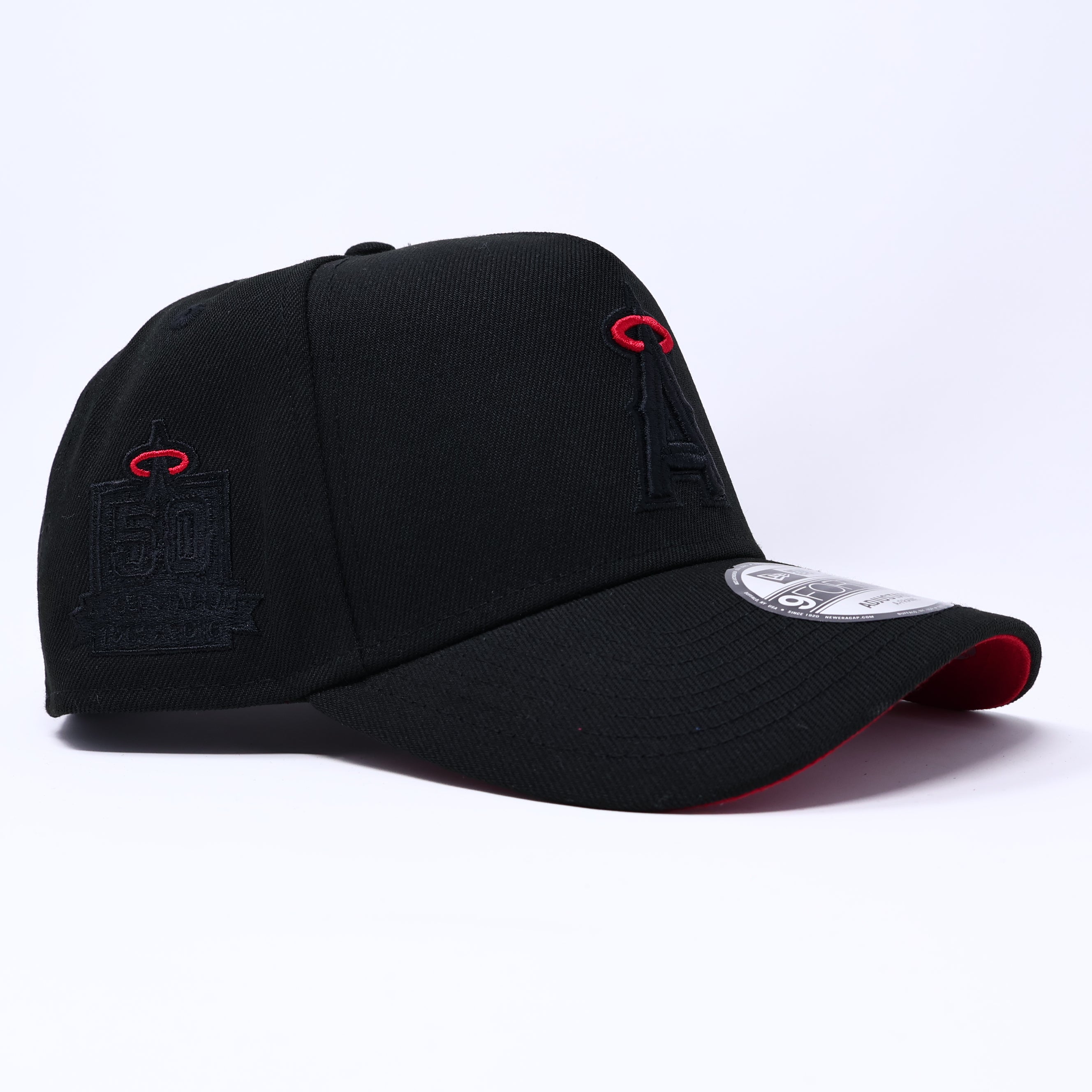 NEW Black Los Angeles Angels 50th Anniversary 9Forty New Era Adjustable Snapback Hat