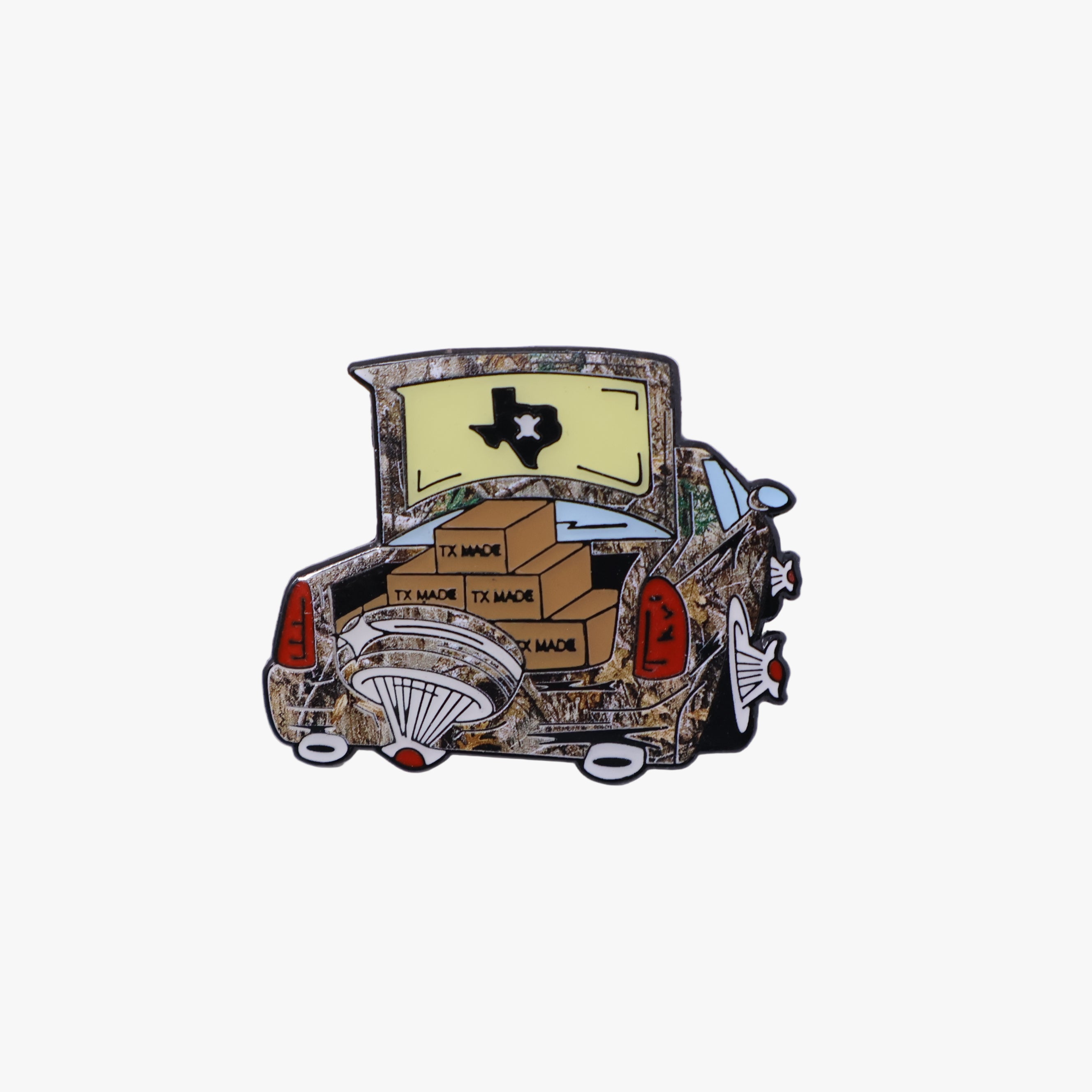 TXFitteds Texas State Realtree Camo Slab Car Graphic Pin