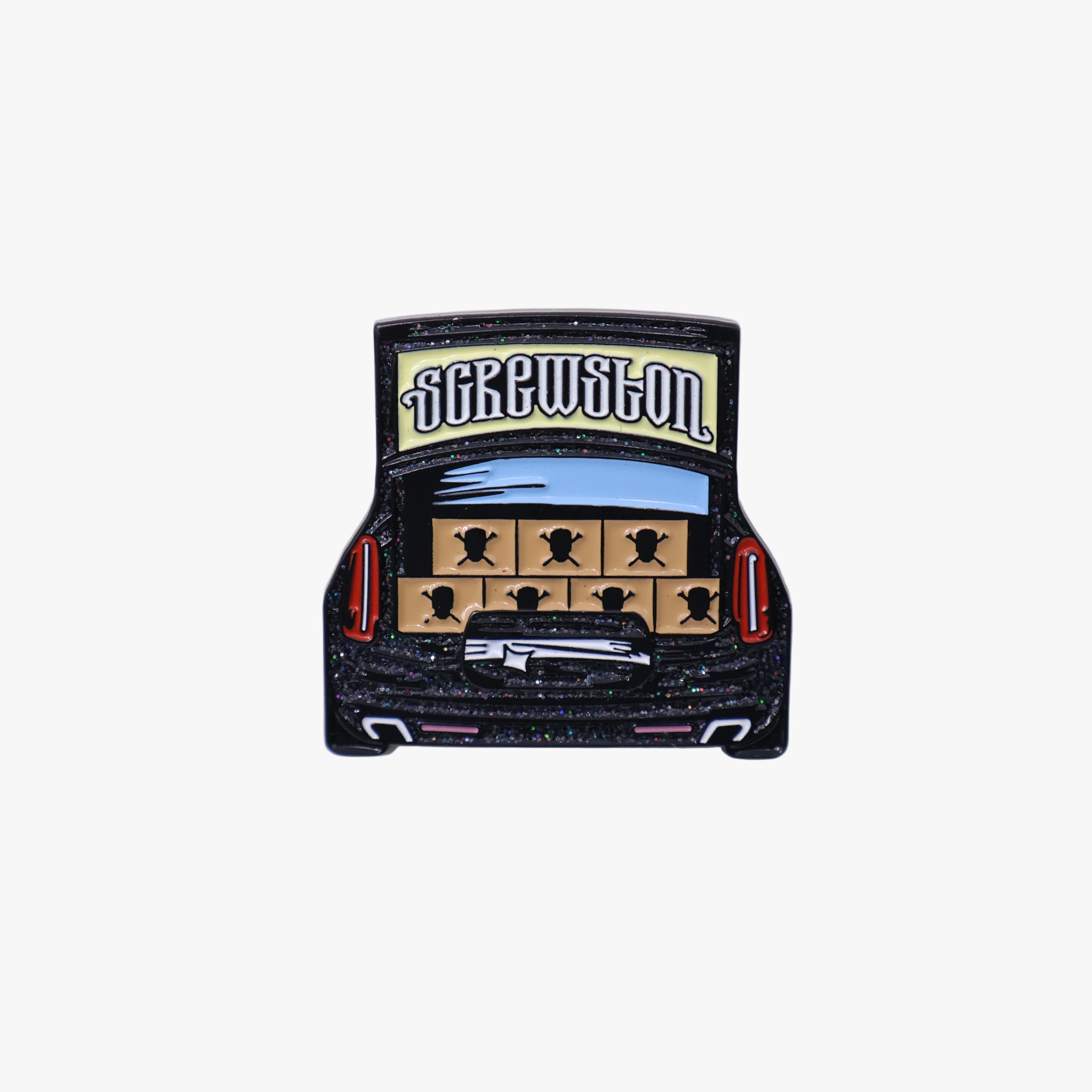TXFitteds Screwston Black Glitter Slab Car Graphic Pin