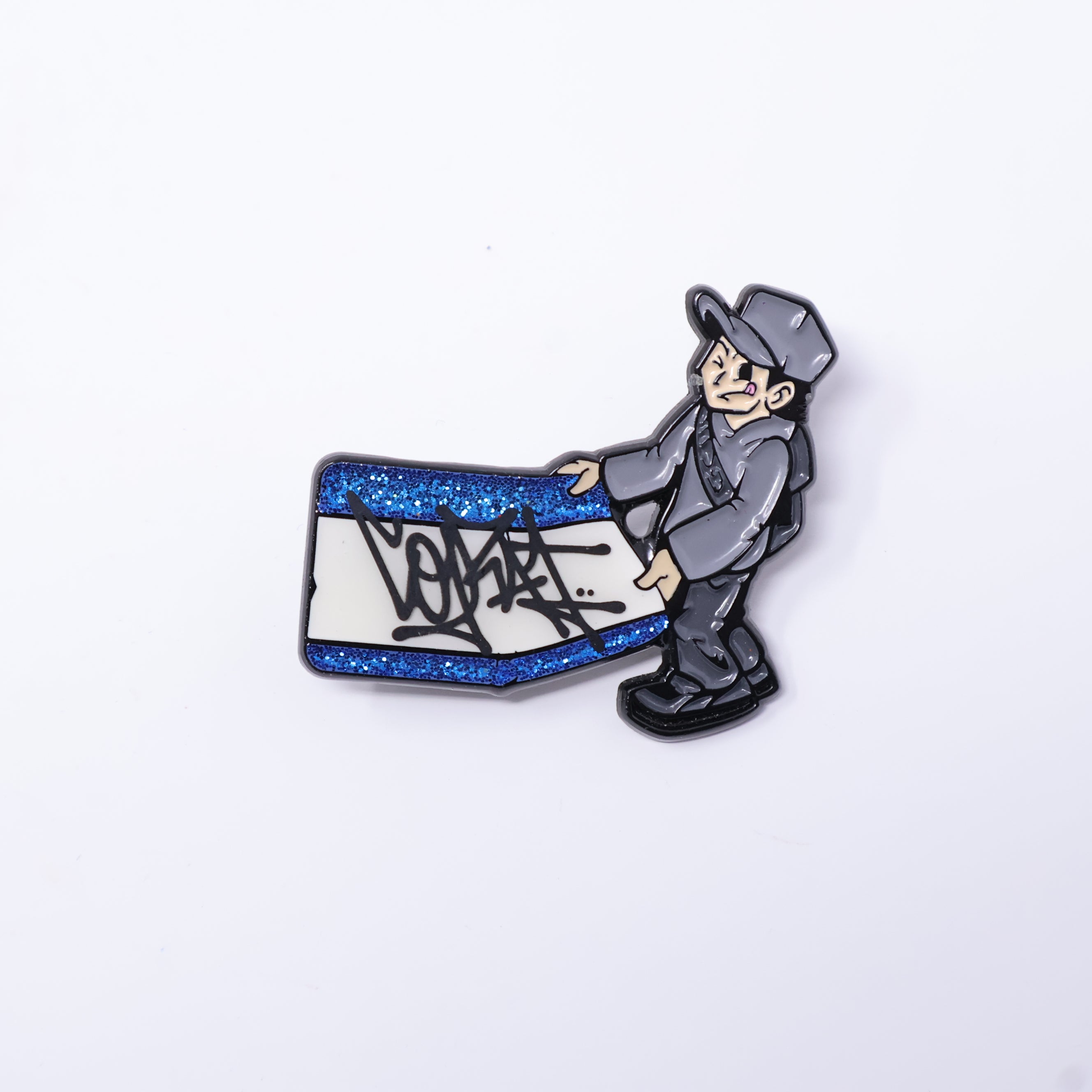 Corat Sign Graffiti Red/Blue Graphic Pin