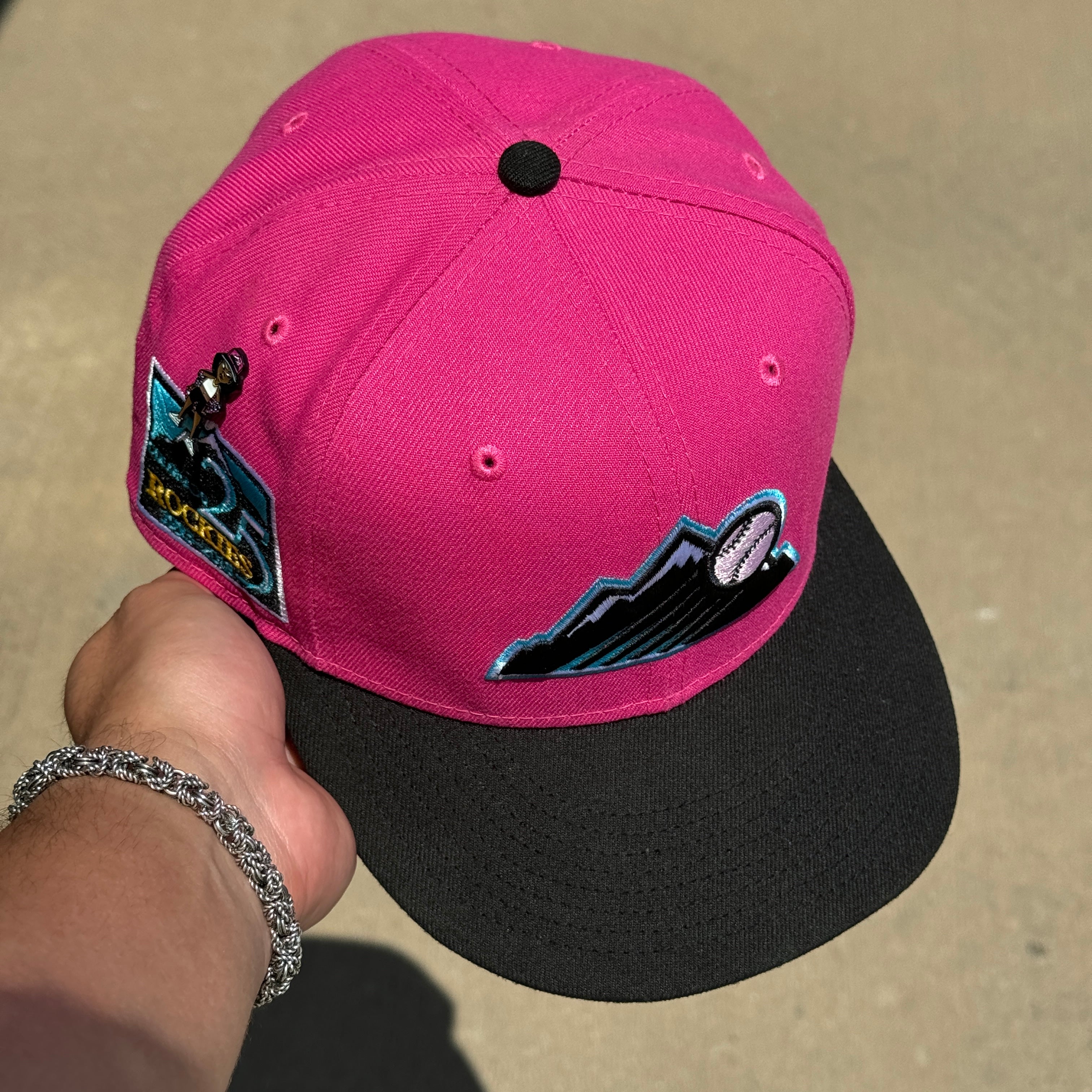 USED Magenta Colorado Rockies  25th Anniversary 59fifty New Era Fitted Hat Cap