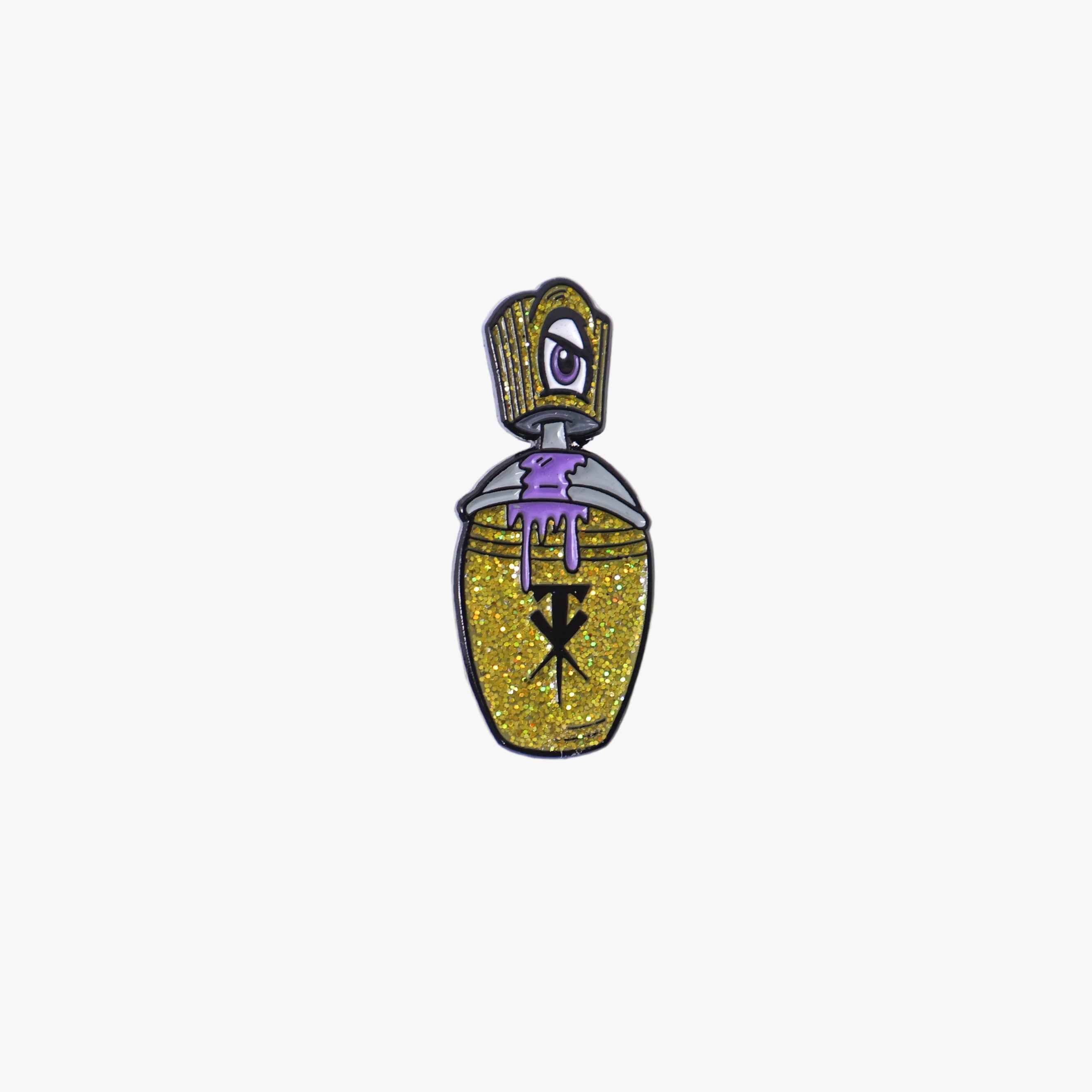 UmbrellaHeights Gold Spray Paint Can Graphic Pin