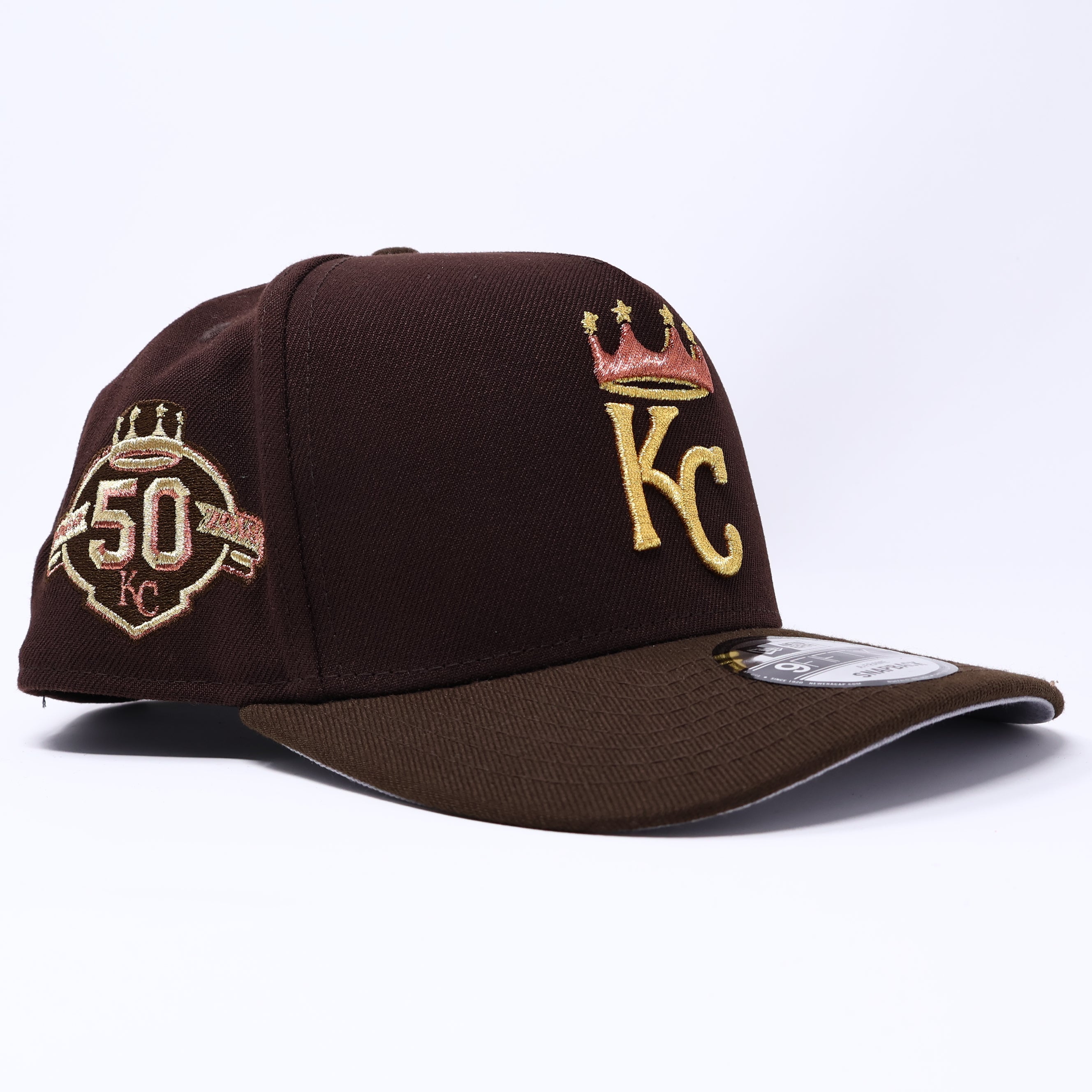 NEW Brown Kansas City Royals 50th Anniversary New Era 9Fifty Adjustable One Size A-Frame
