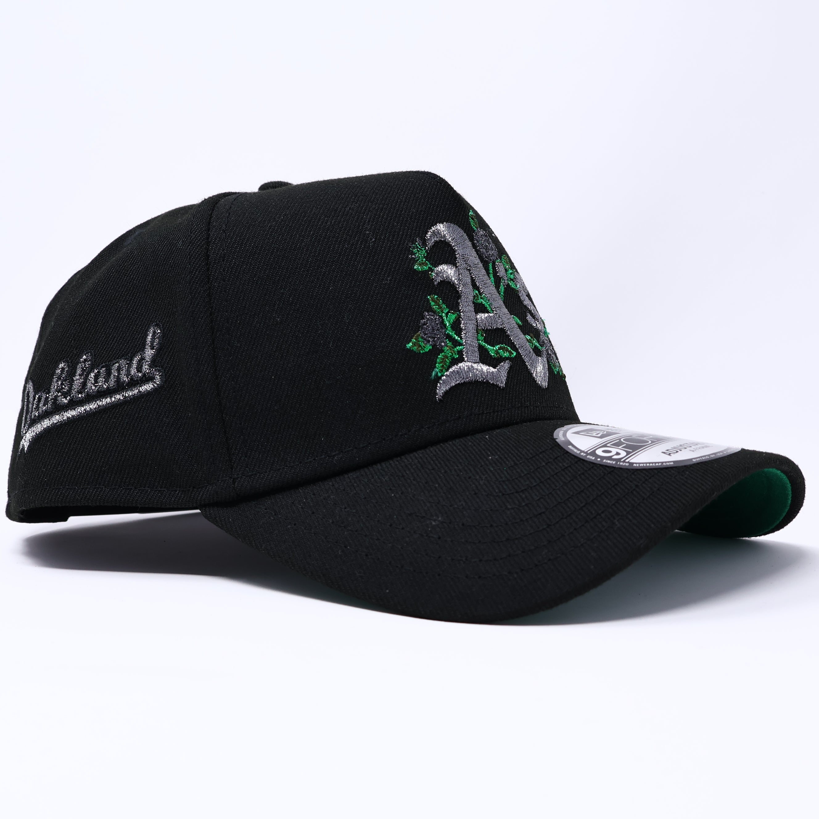 NWT Black Oakland Athletics Flower 9Forty New Era Adjustable Snapback Hat
