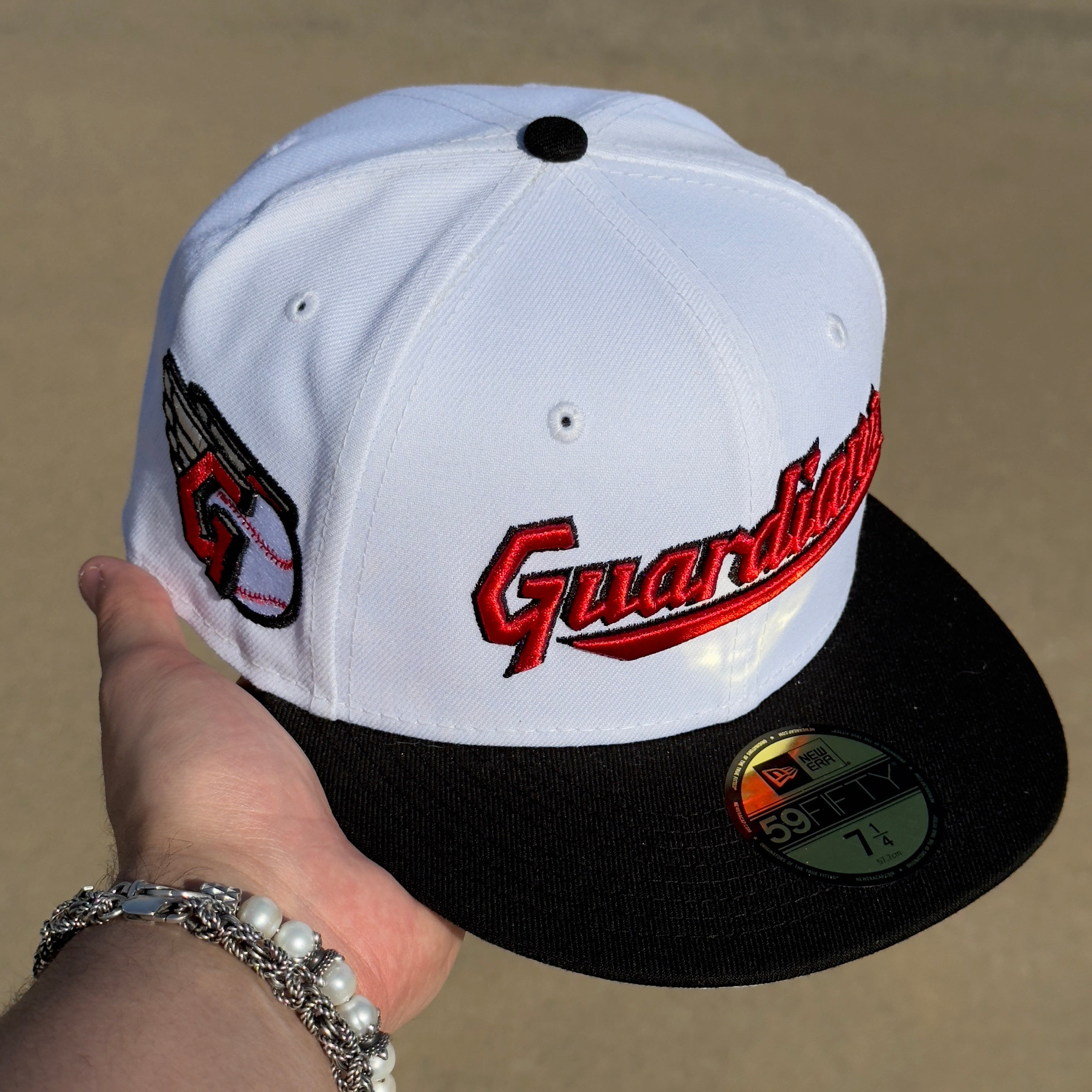 7 1/4 Cleveland Indians Guardians MLB 59fifty New Era Fitted Cap Hat Sun