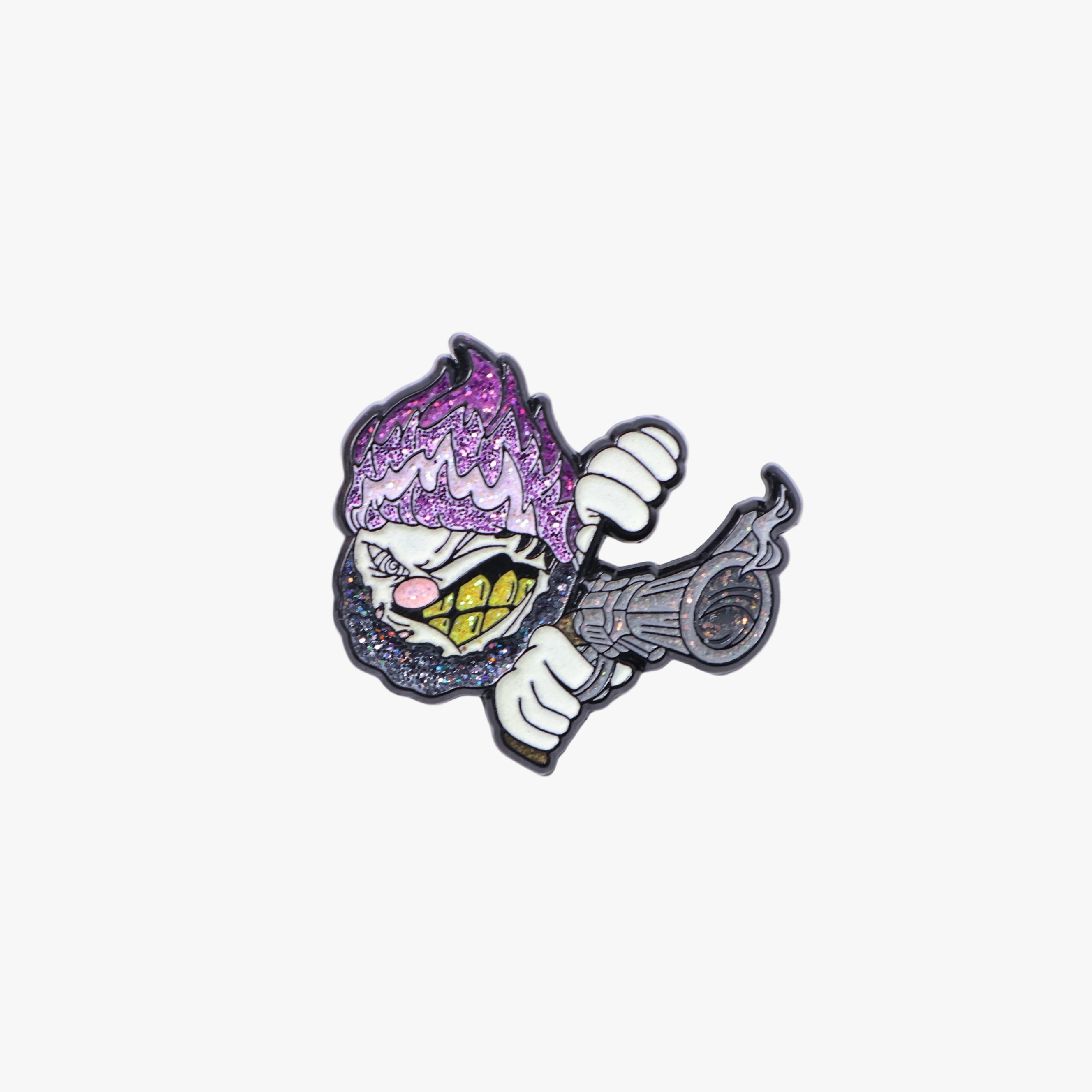Purple Flame head Baseball Shooter Peeker Pin