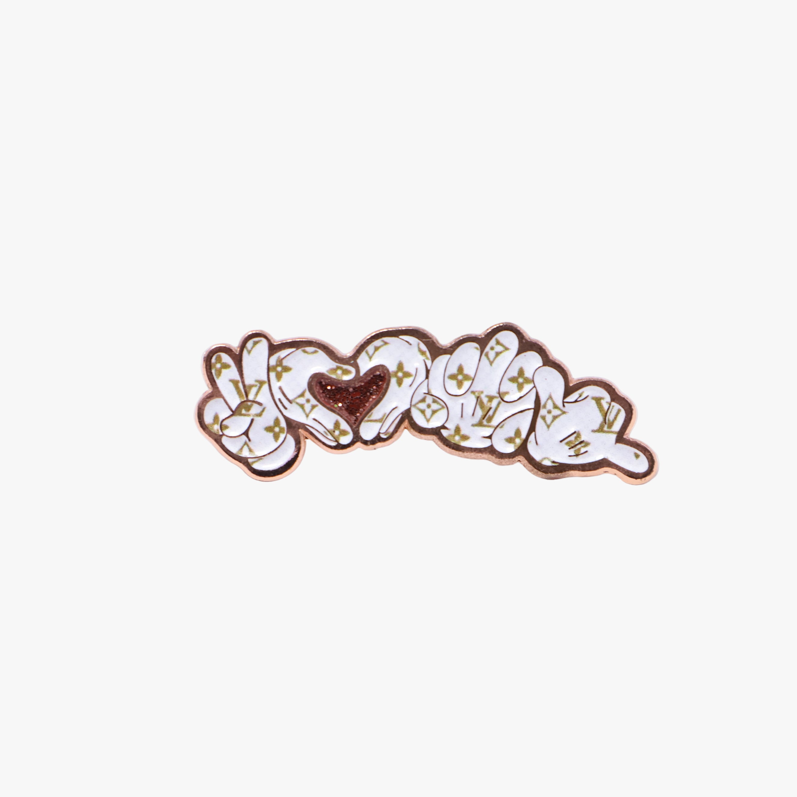 White Lux PLUA (Peace, Love, Unity, Aloha) Script Pin