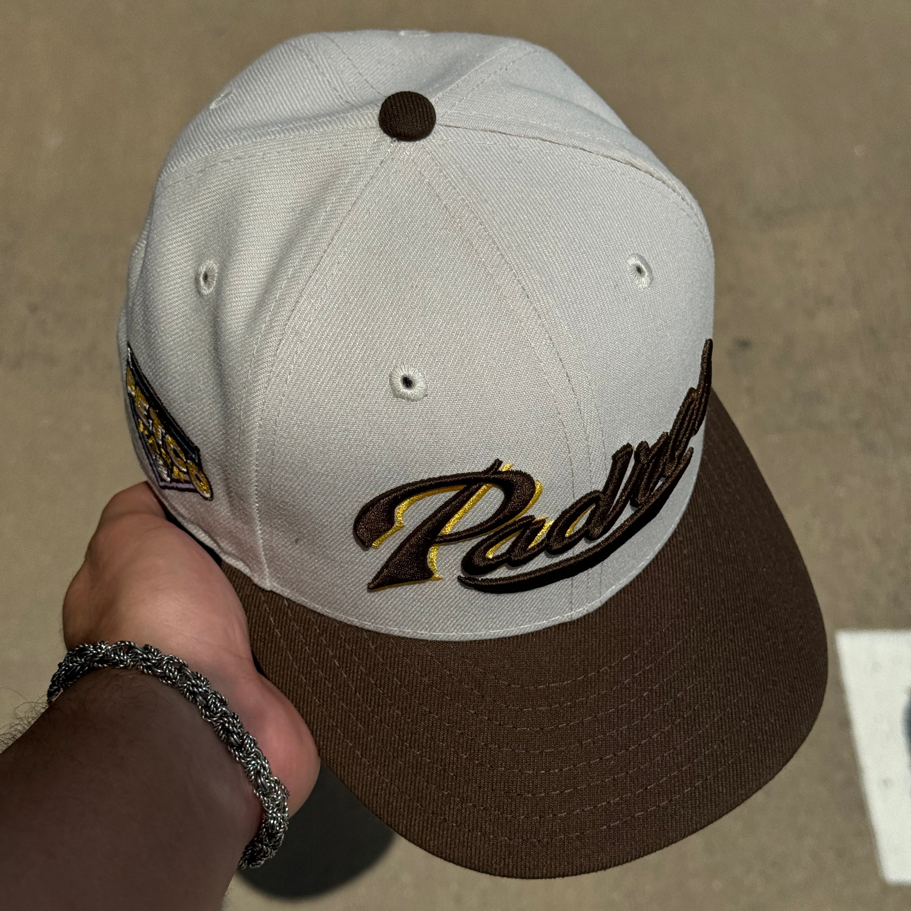 USED Stone San Diego Padres Petco Park 59fifty New Era Fitted Hat Cap