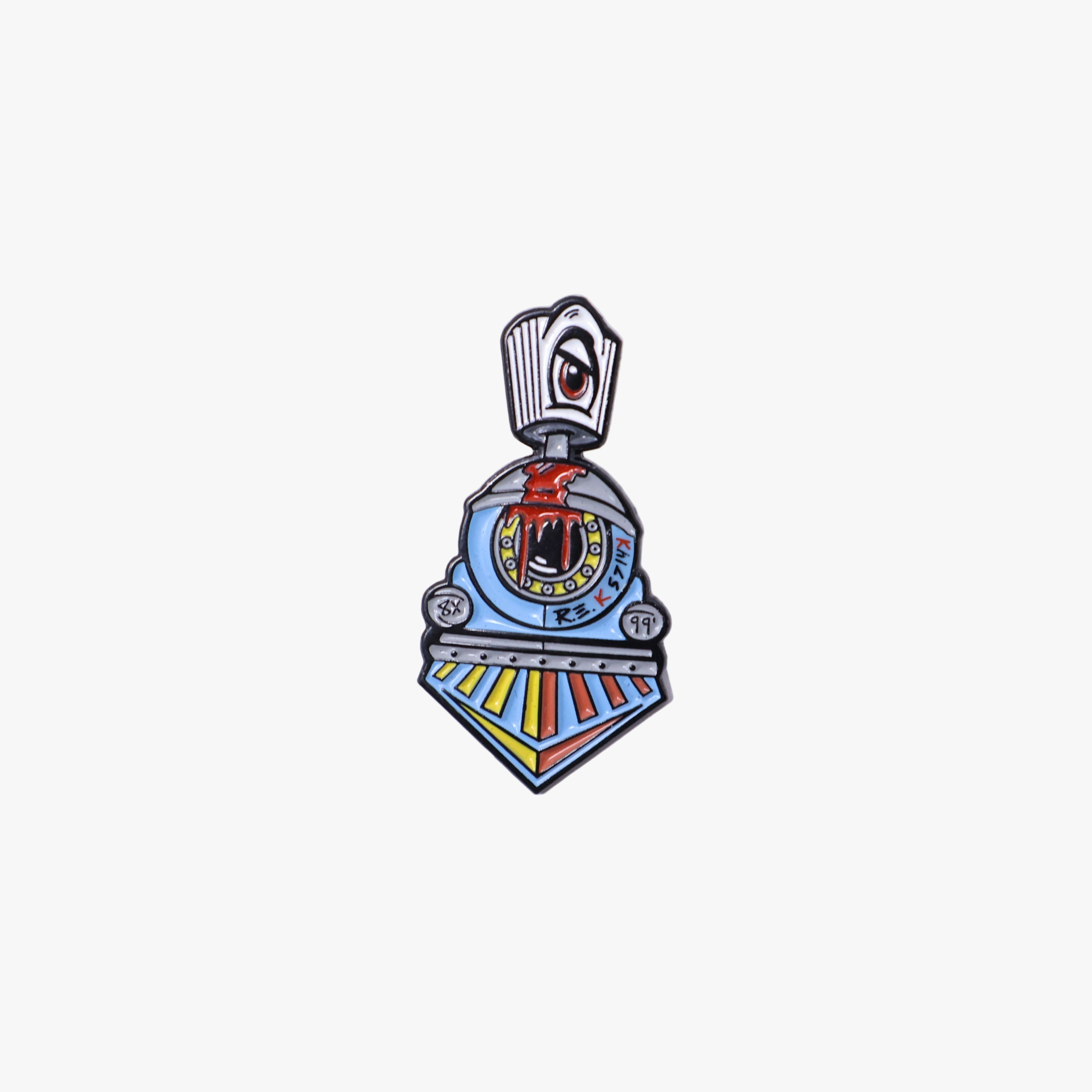 UmbrellaHeights Blue Round Rock Graphic Pin