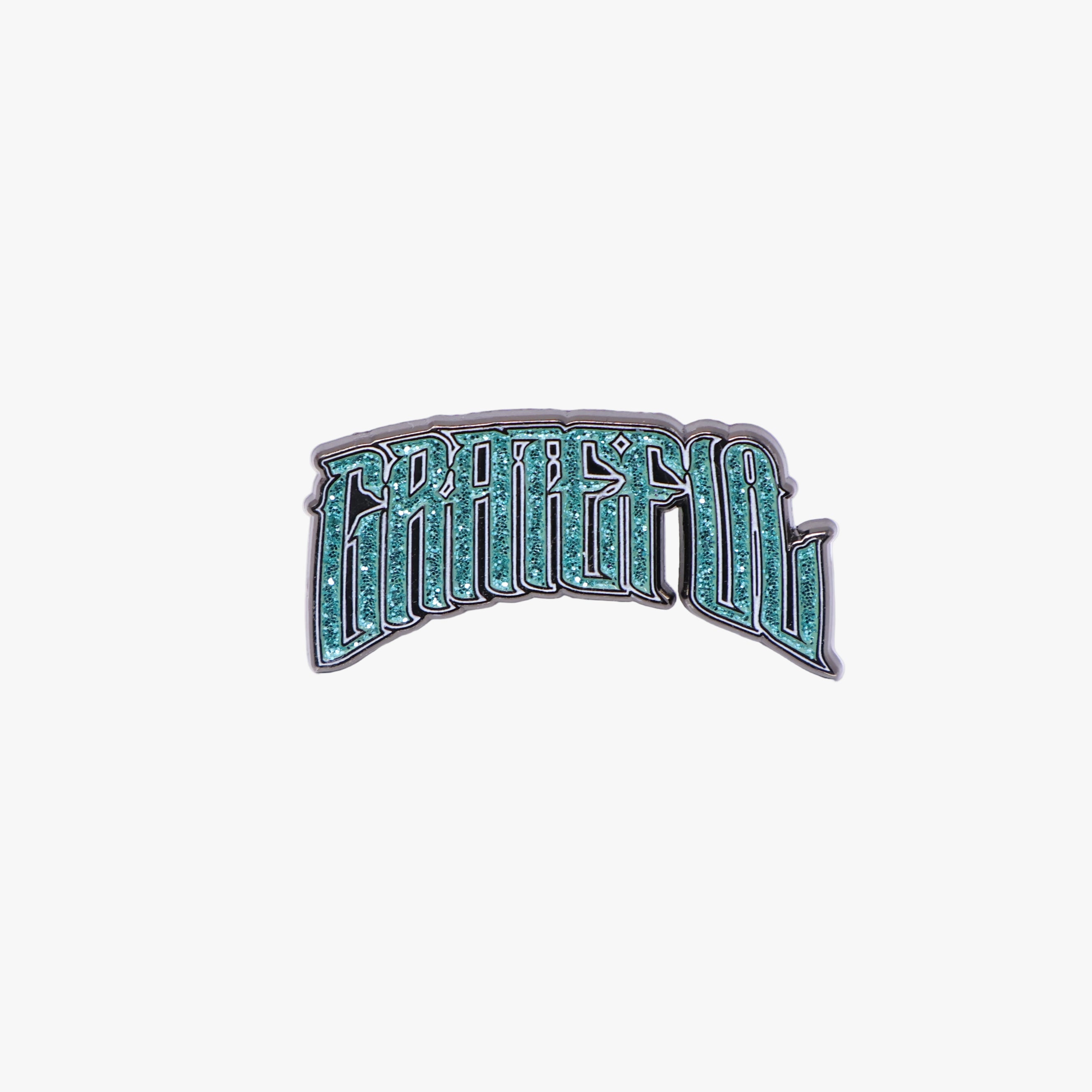 GRATEFUL Green  Script Pin