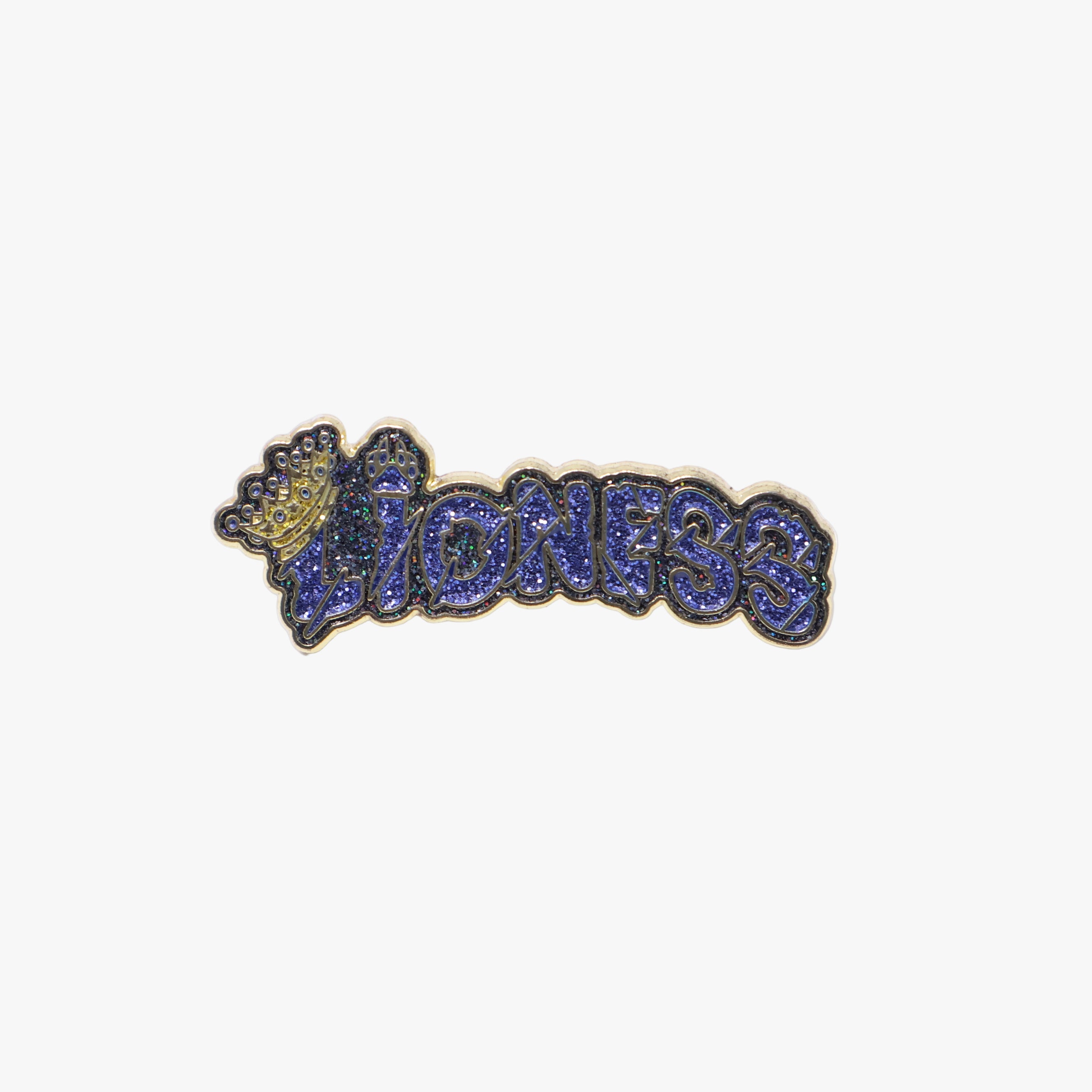 Blue Lioness Script Pin