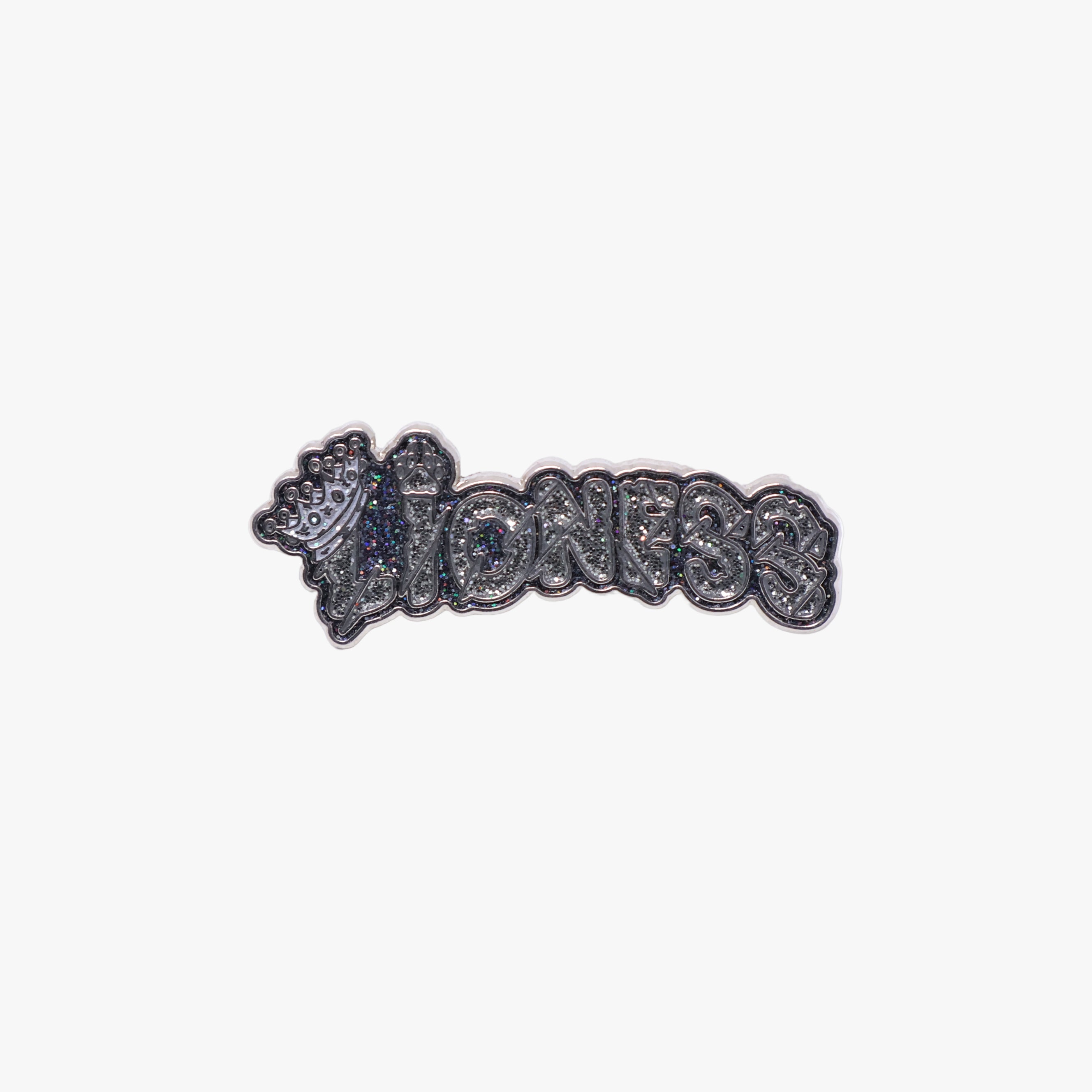 Black Lioness Script Pin