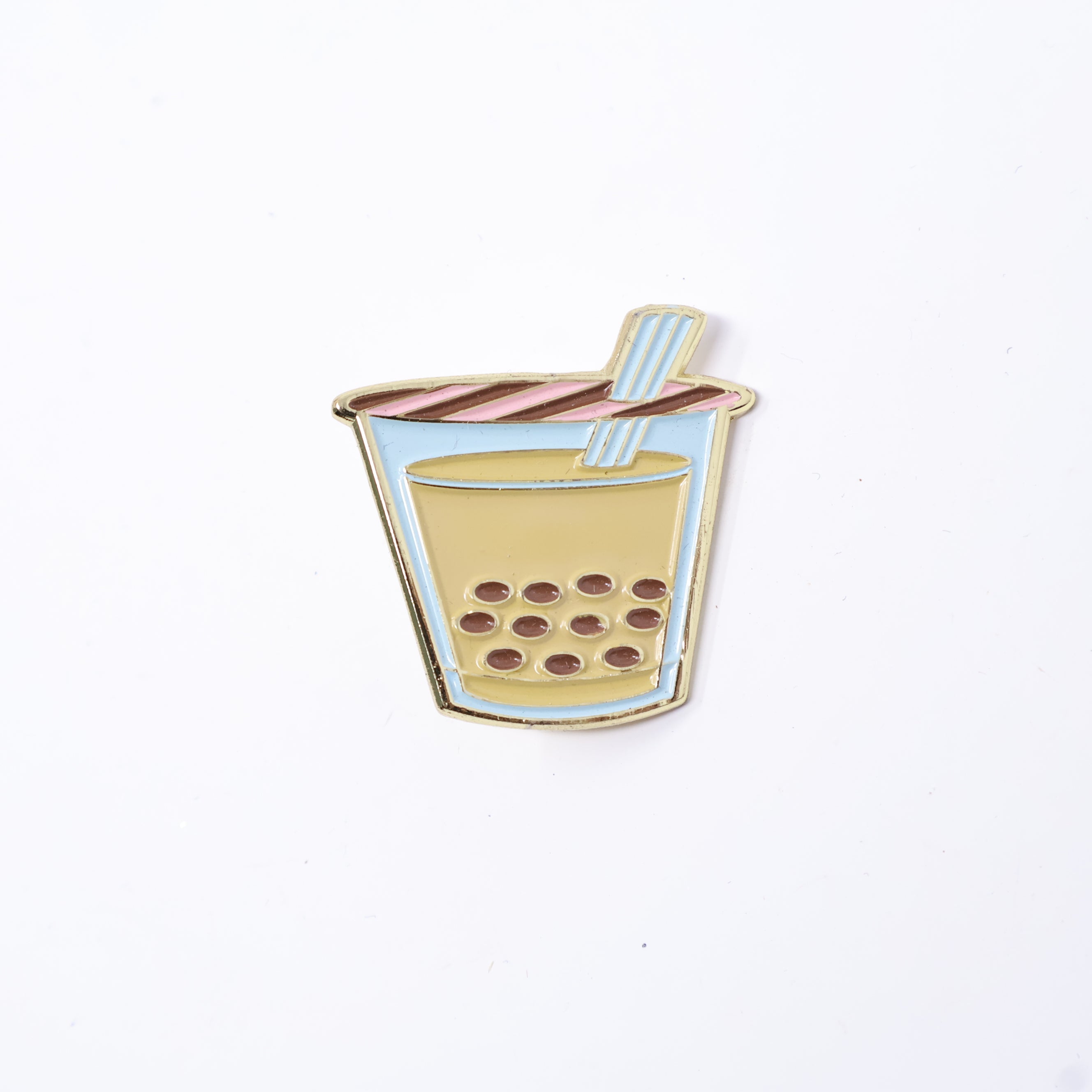 Brown Boba Drink Graphic Pin