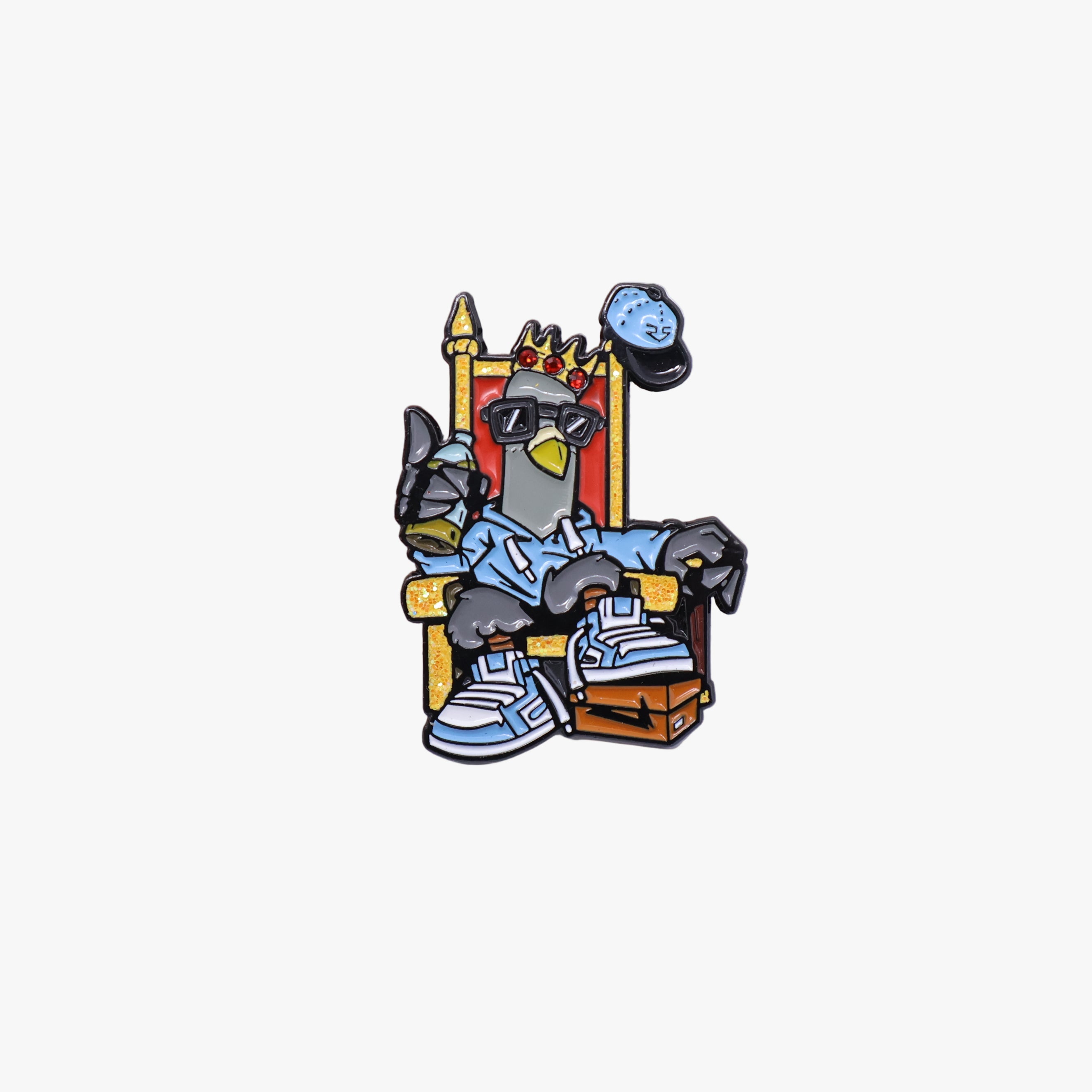 Blue King Pigeon Graphic Pin