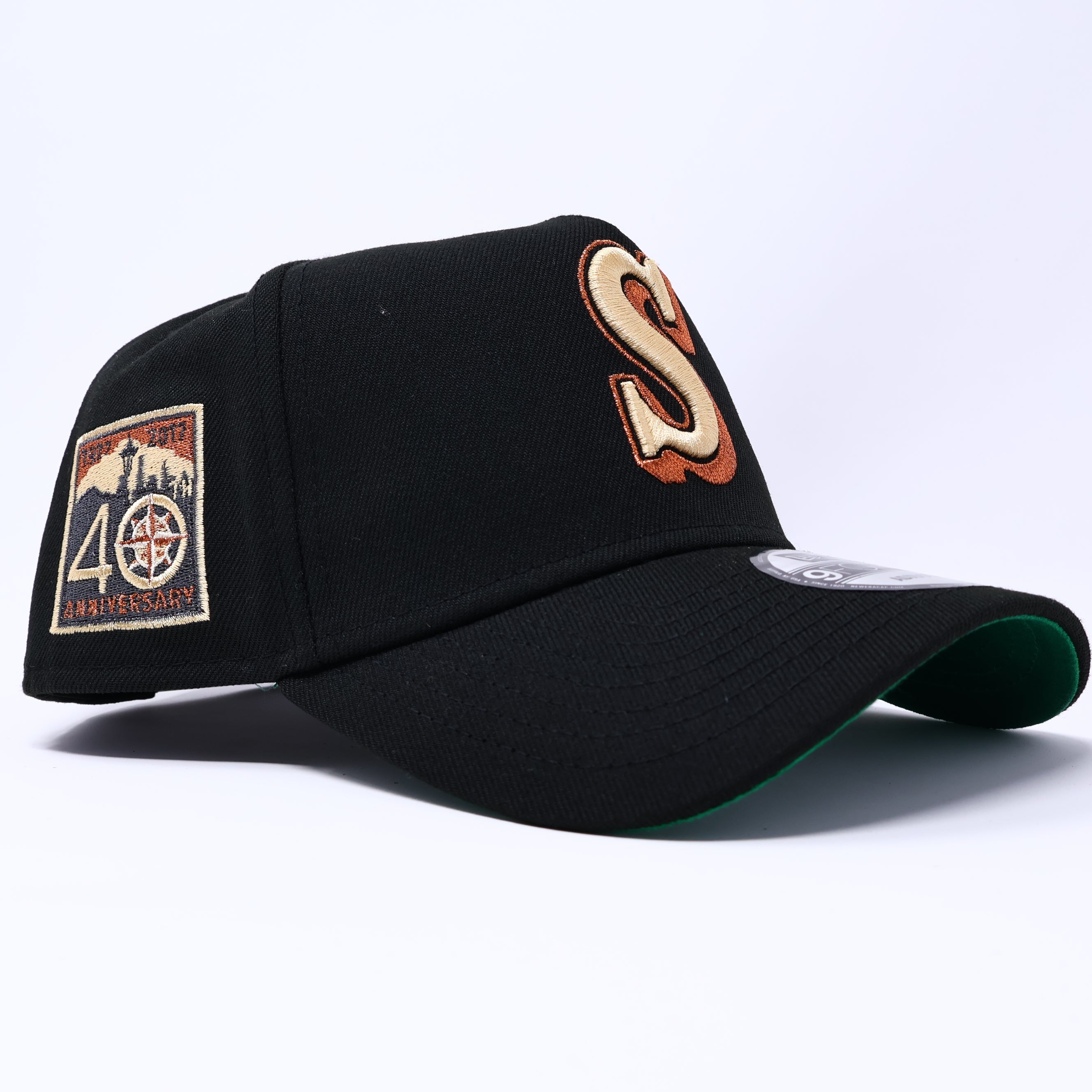 NWT Black Seattle Mariners 40th Anniversary 9Forty New Era Adjustable Snapback Hat 5 Panel