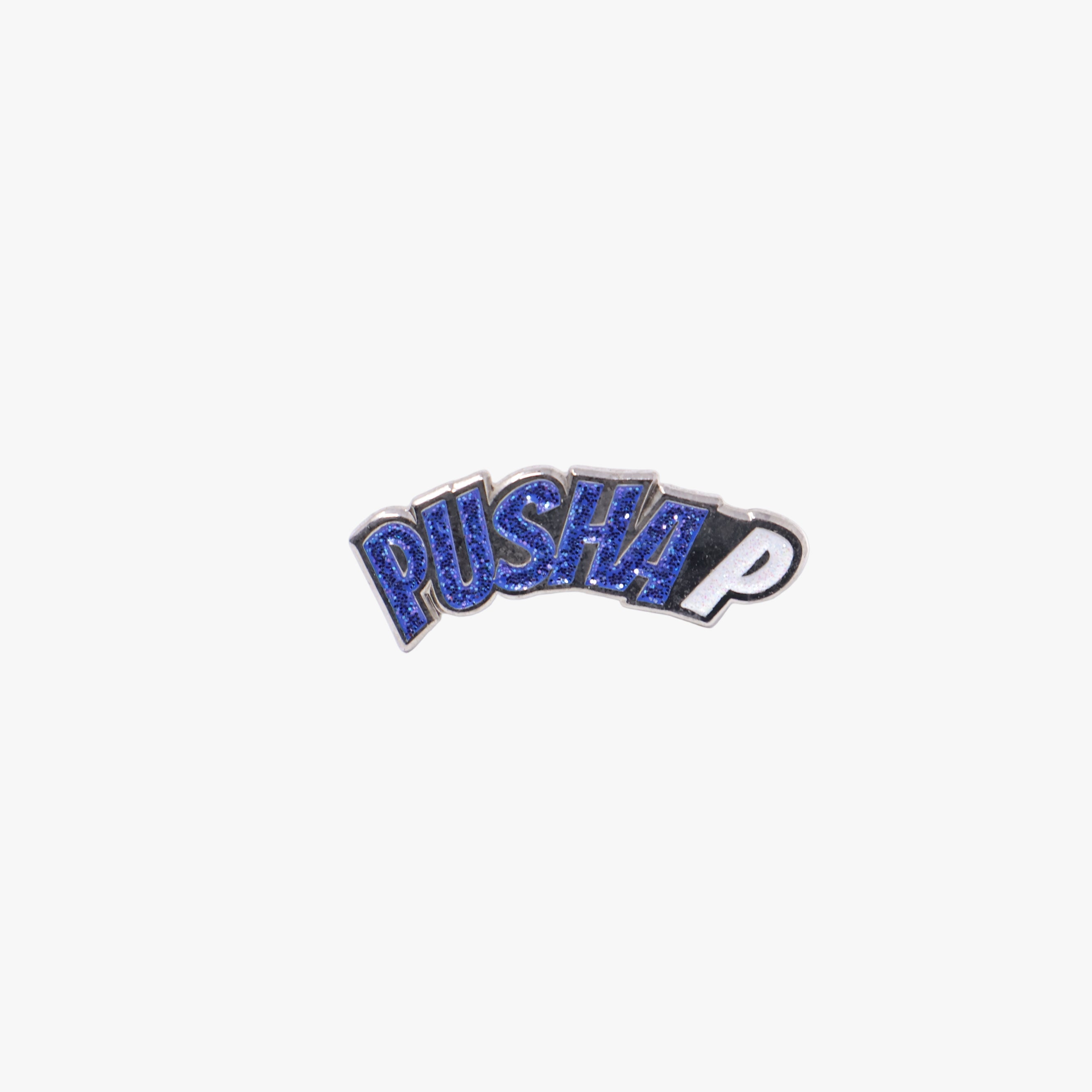 Blue PUSHA P Script Pin