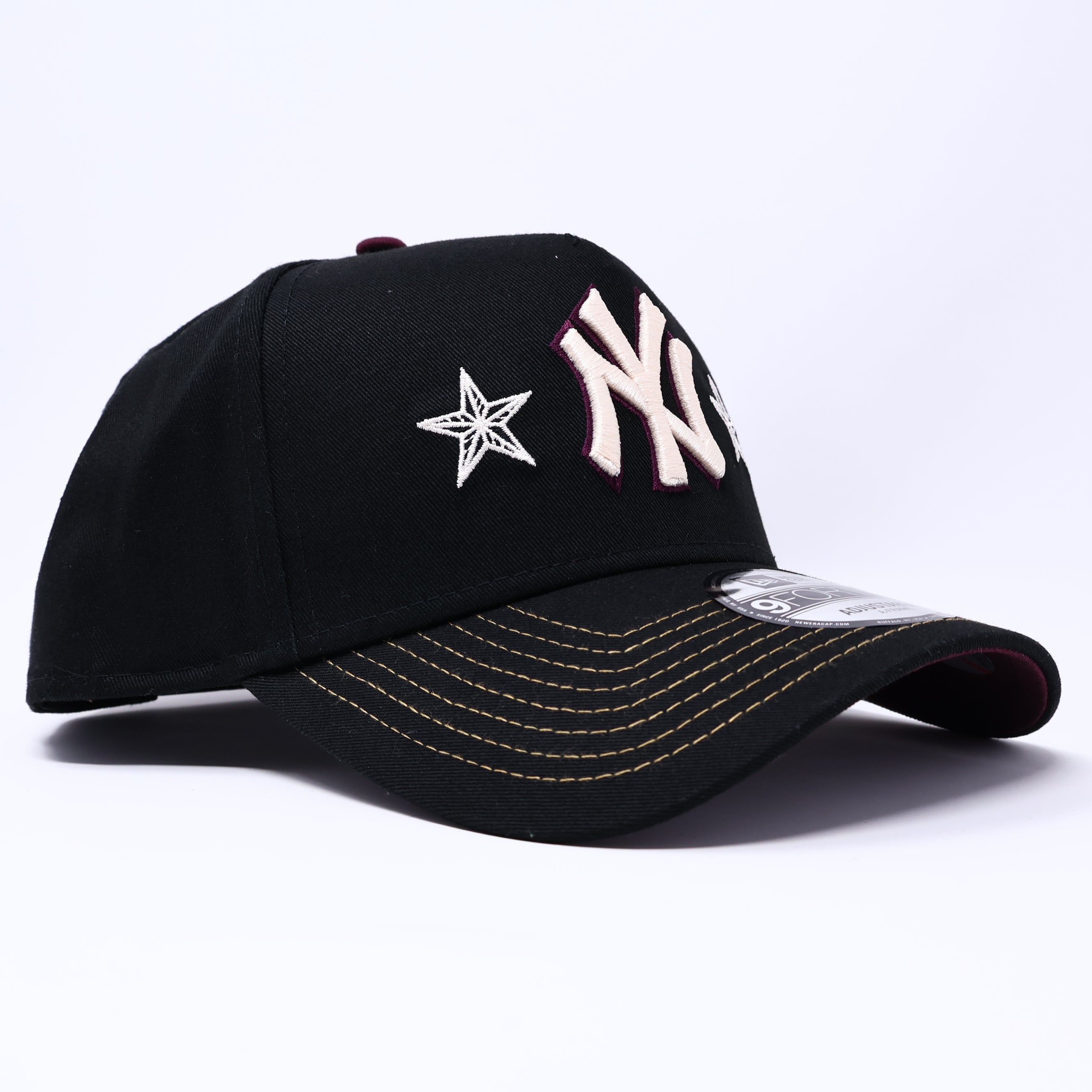 NWT Black New York Yankees Stars 9Forty New Era Adjustable Snapback Hat 5 Panel