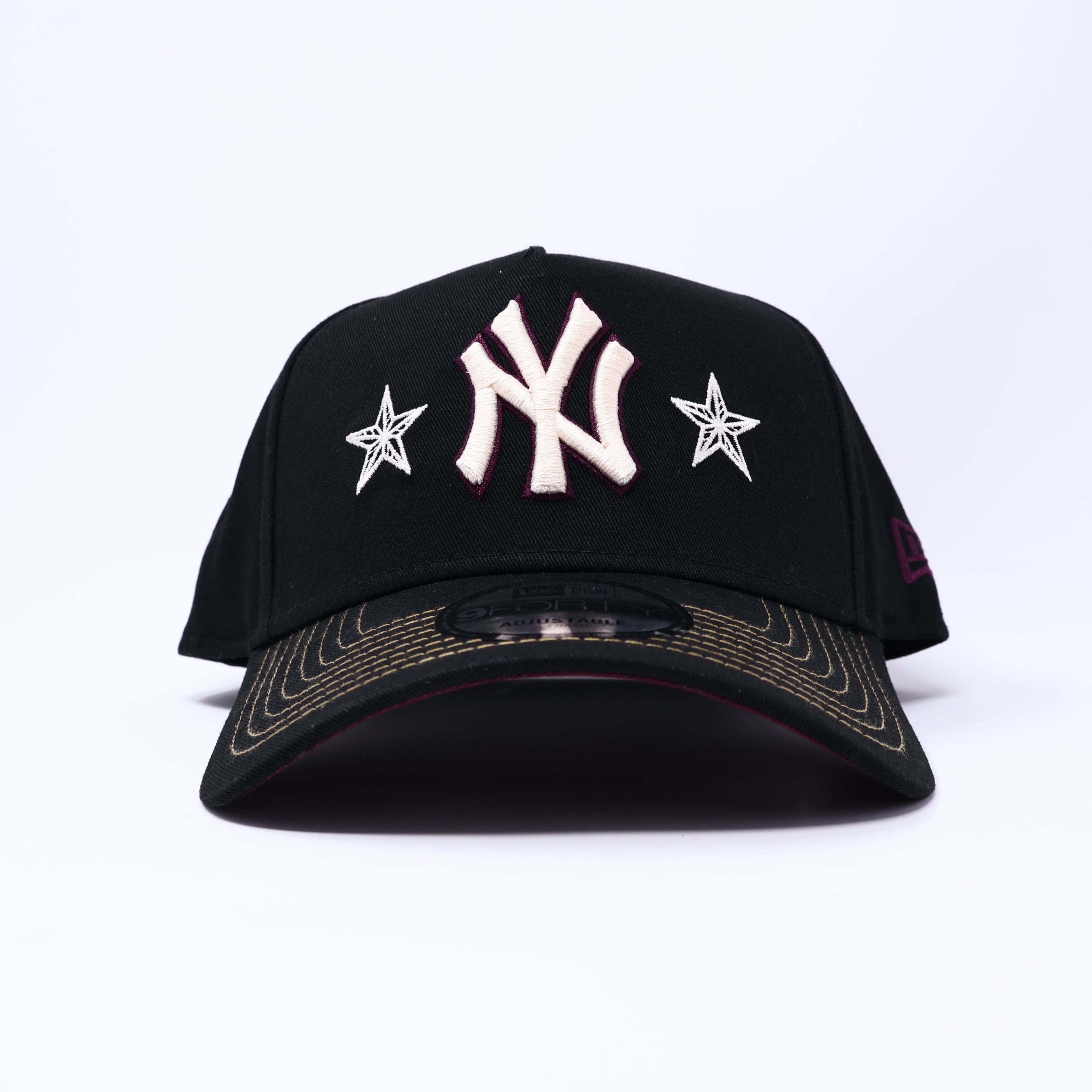 NWT Black New York Yankees Stars 9Forty New Era Adjustable Snapback Hat 5 Panel