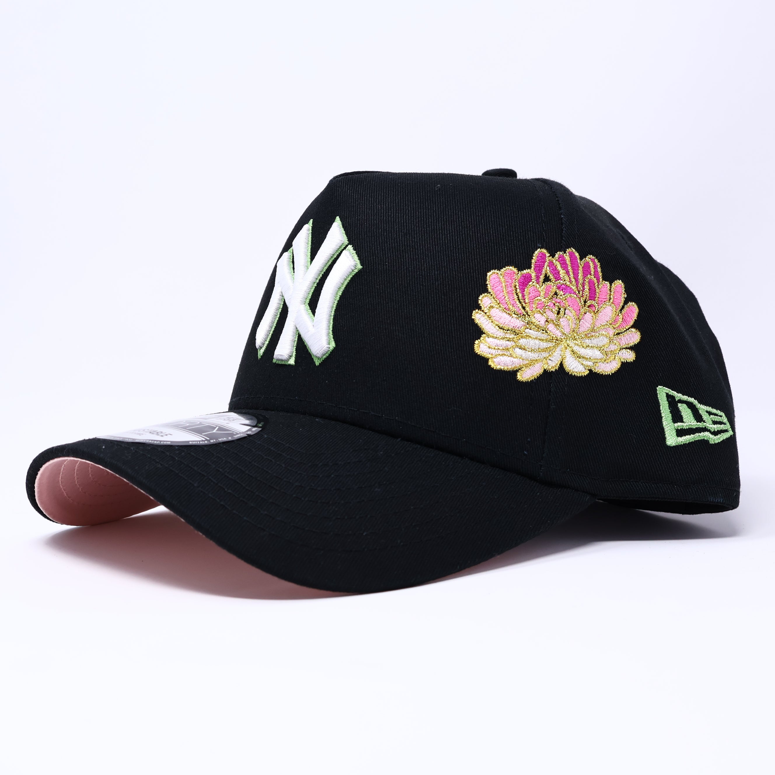 NWT Black New York Yankees Flower 9Forty New Era Adjustable Snapback Hat 5 Panel