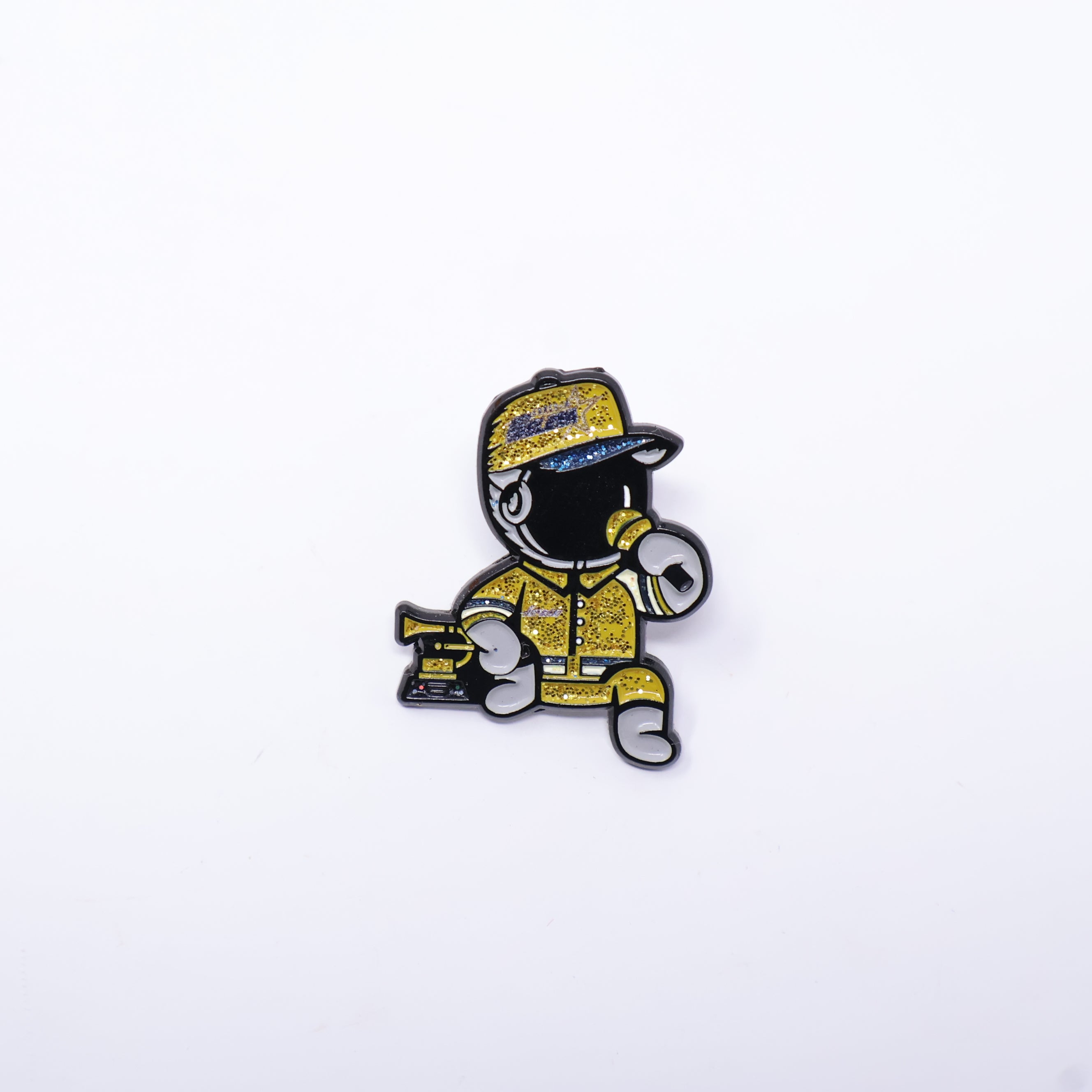 Spacecity Brims Gold glitter Singer Graphic Pin