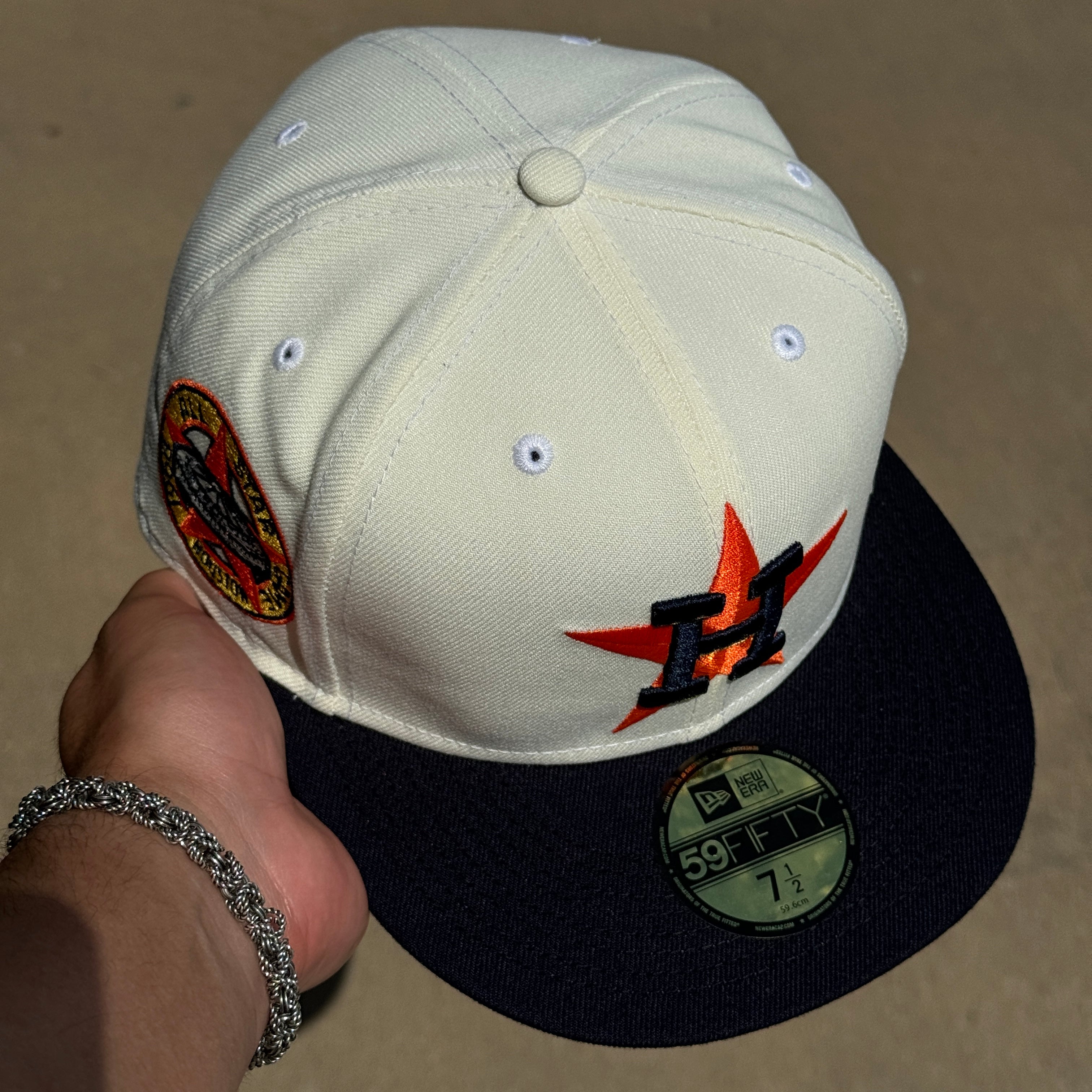 NEW 1/2 Chrome Houston Astros 1968 All Star Game 59fifty New Era Fitted Hat Cap