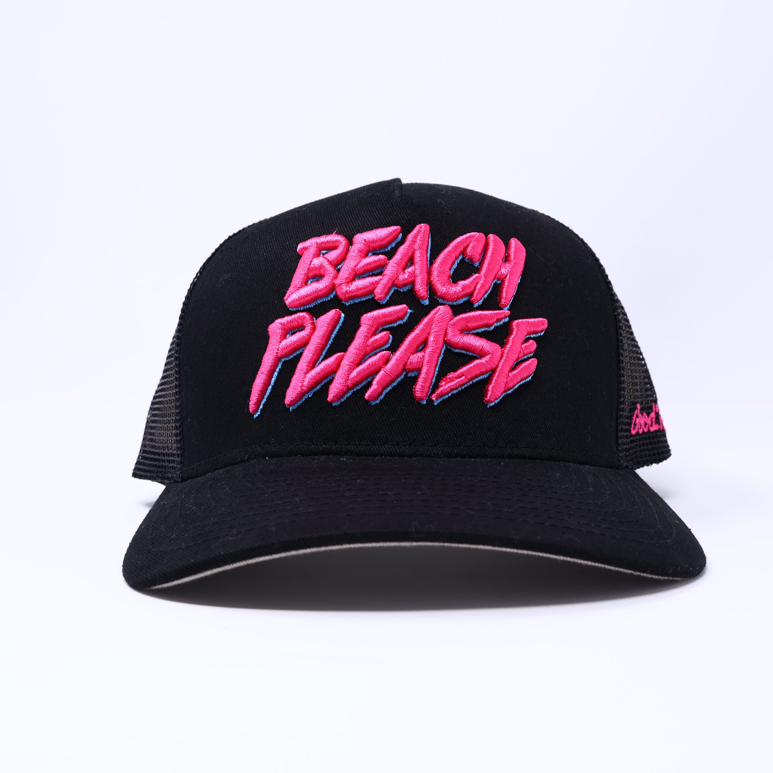 Good Hats Beach Please Black Trucker Edition Snapback Cap
