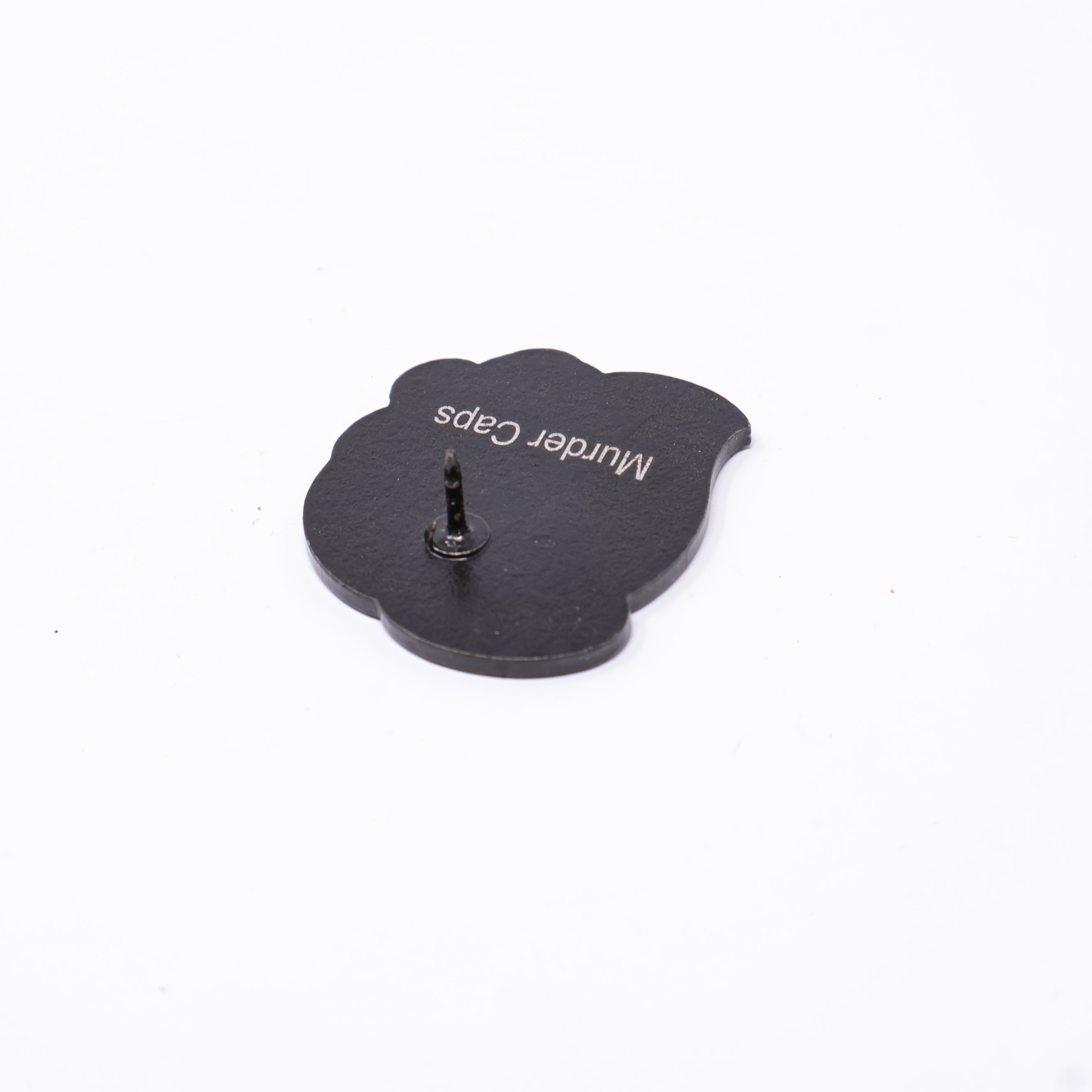 Black White Ghost Skull Graphic Pin