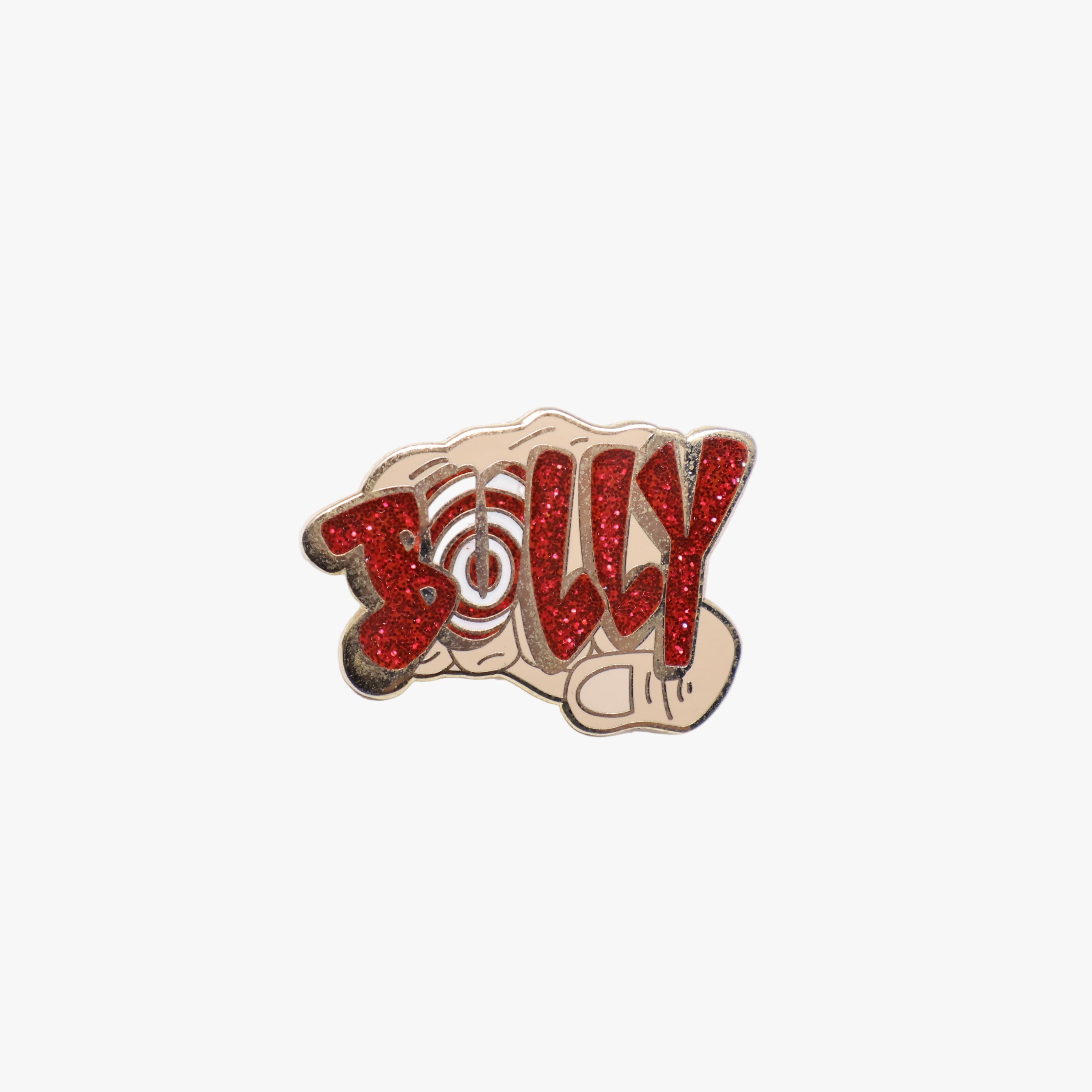 BULLY Classic Red Bullseye Text/Nail Graphic Pin 2.0