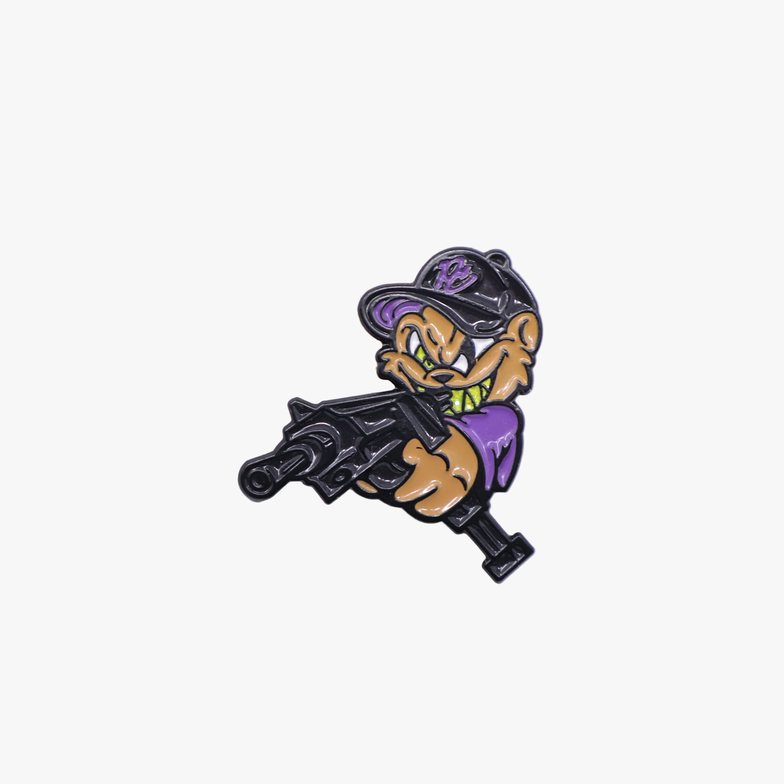 Pinzcity Purple Bear Shooter Graphic Pin