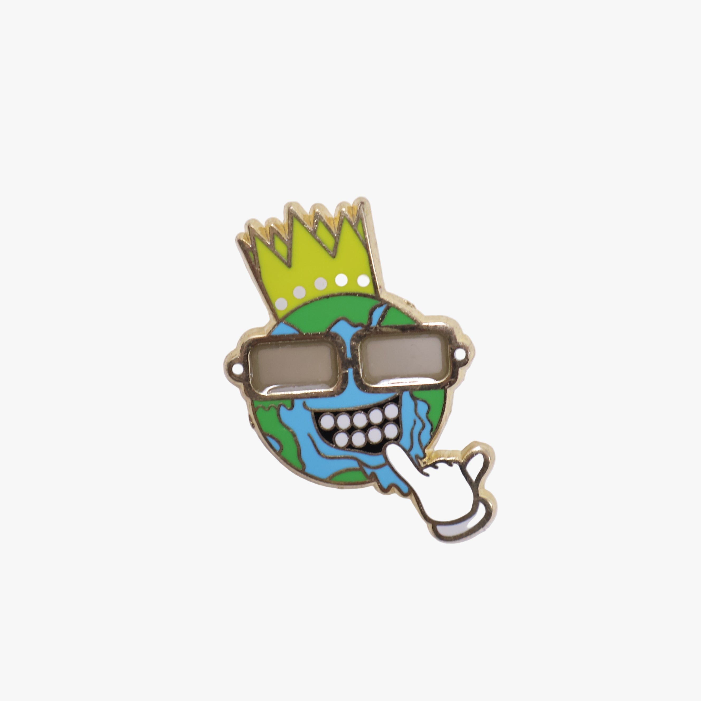 Flexing the World Graphic Pin