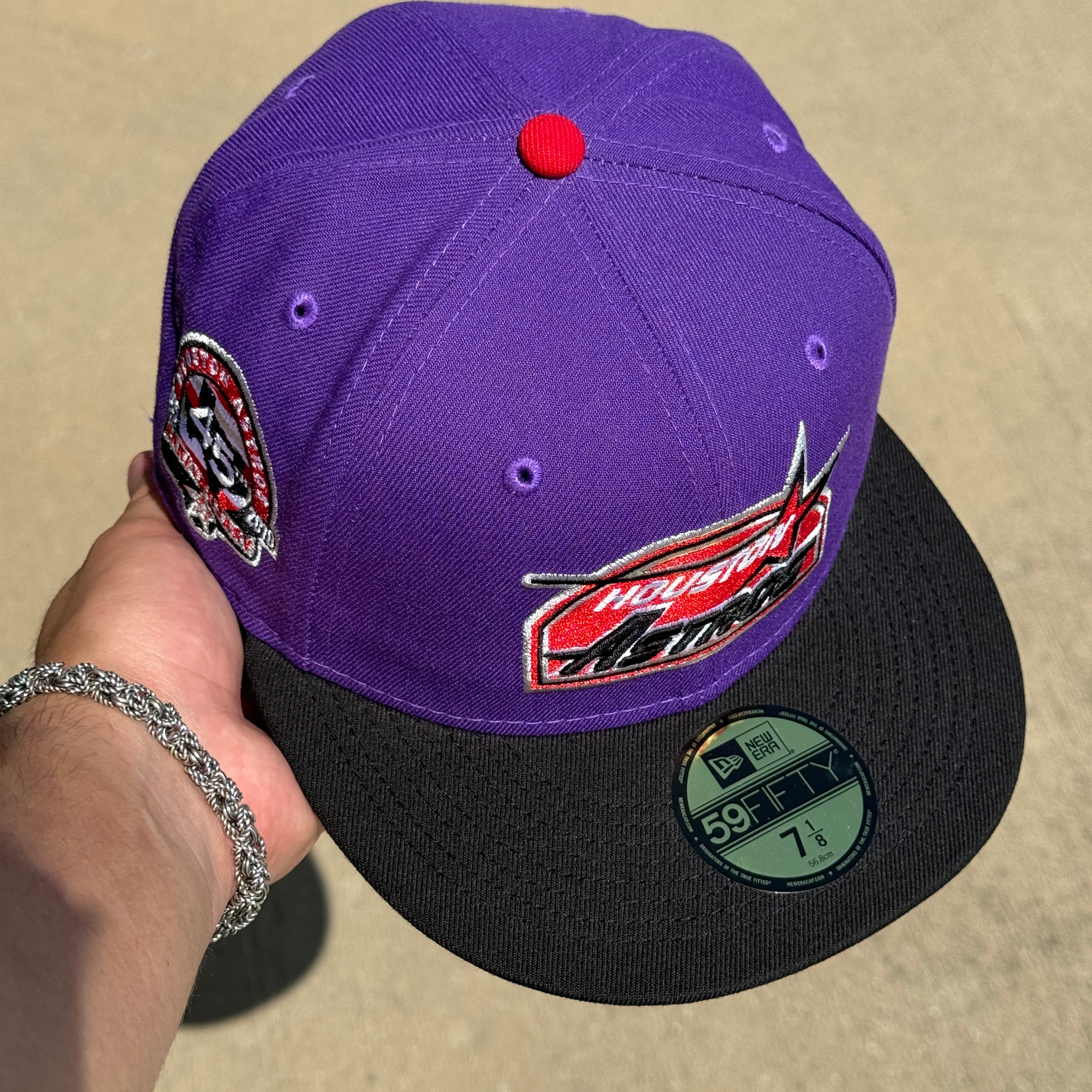 NEW 1/8 Purple Houston Astros 45th Anniversary 59fifty New Era Fitted Hat Cap