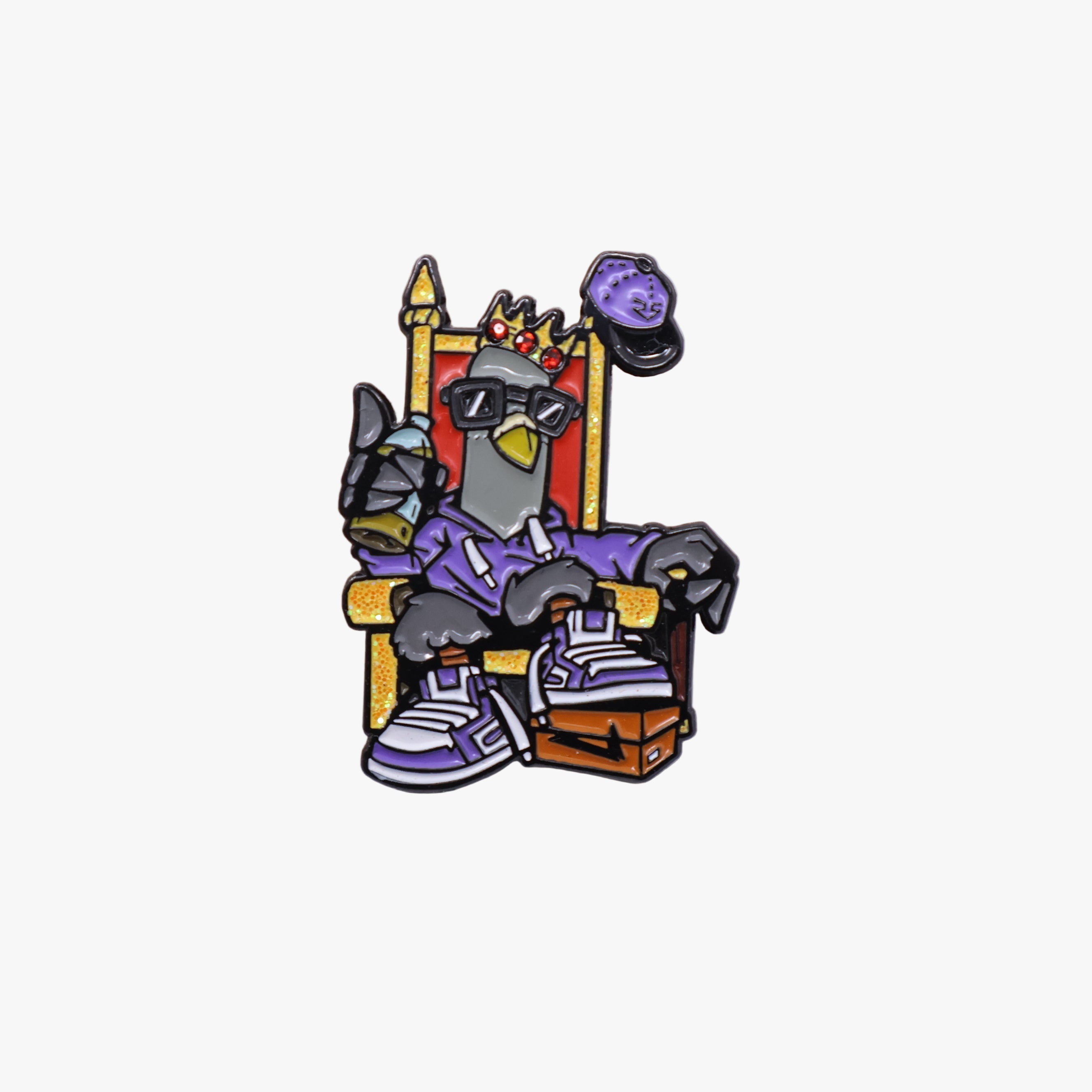 Purple King Pigeon Graphic Pin