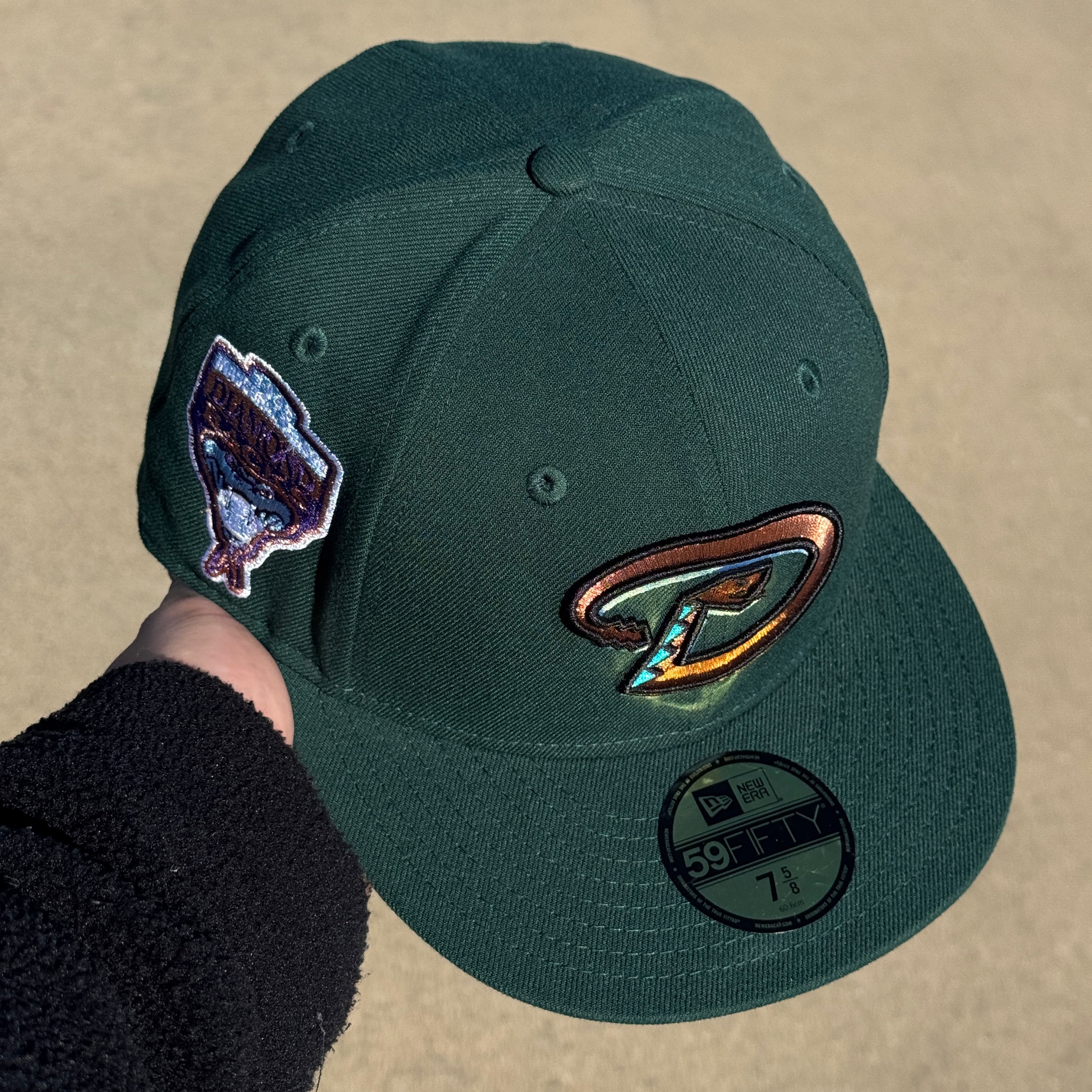 NWT 5/8 Green Arizona Diamondbacks 1998 Inaugural Season 59fifty New Era Fitted Hat Cap