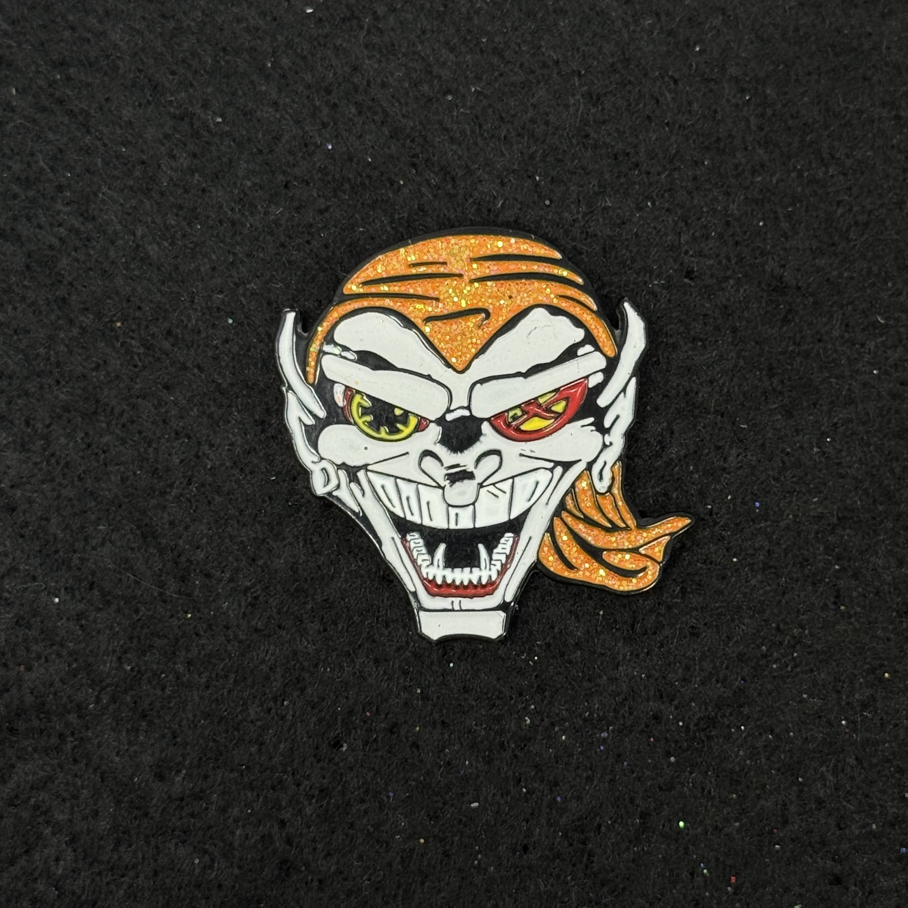 Goblin Casette Tape Orange Bandana Graphic Pin