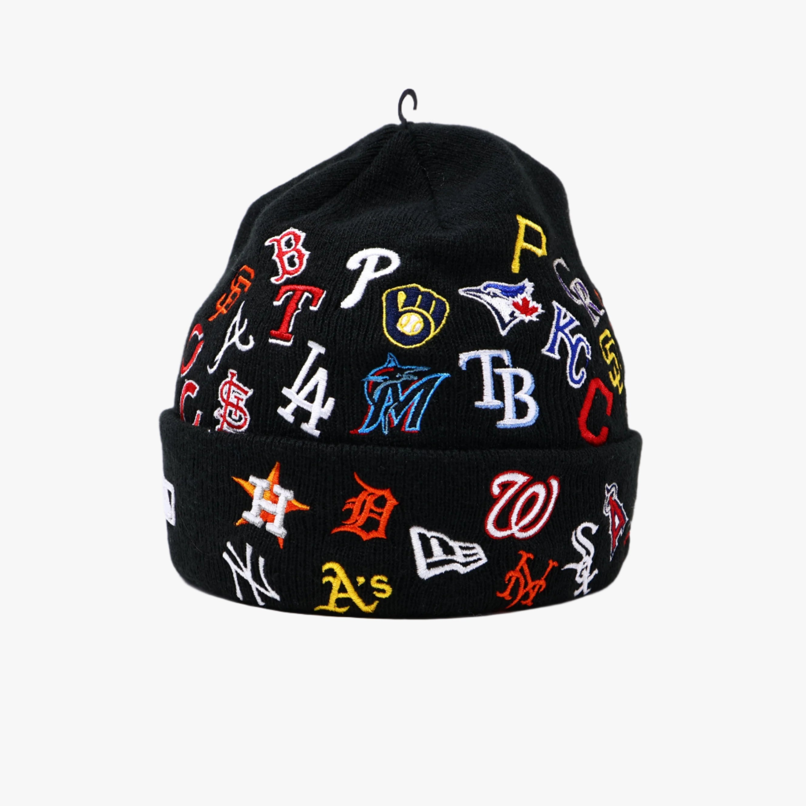 NWT MLB Logos Black Beanie New Era Unisex Mens Womens Ski Cap Warm Knit