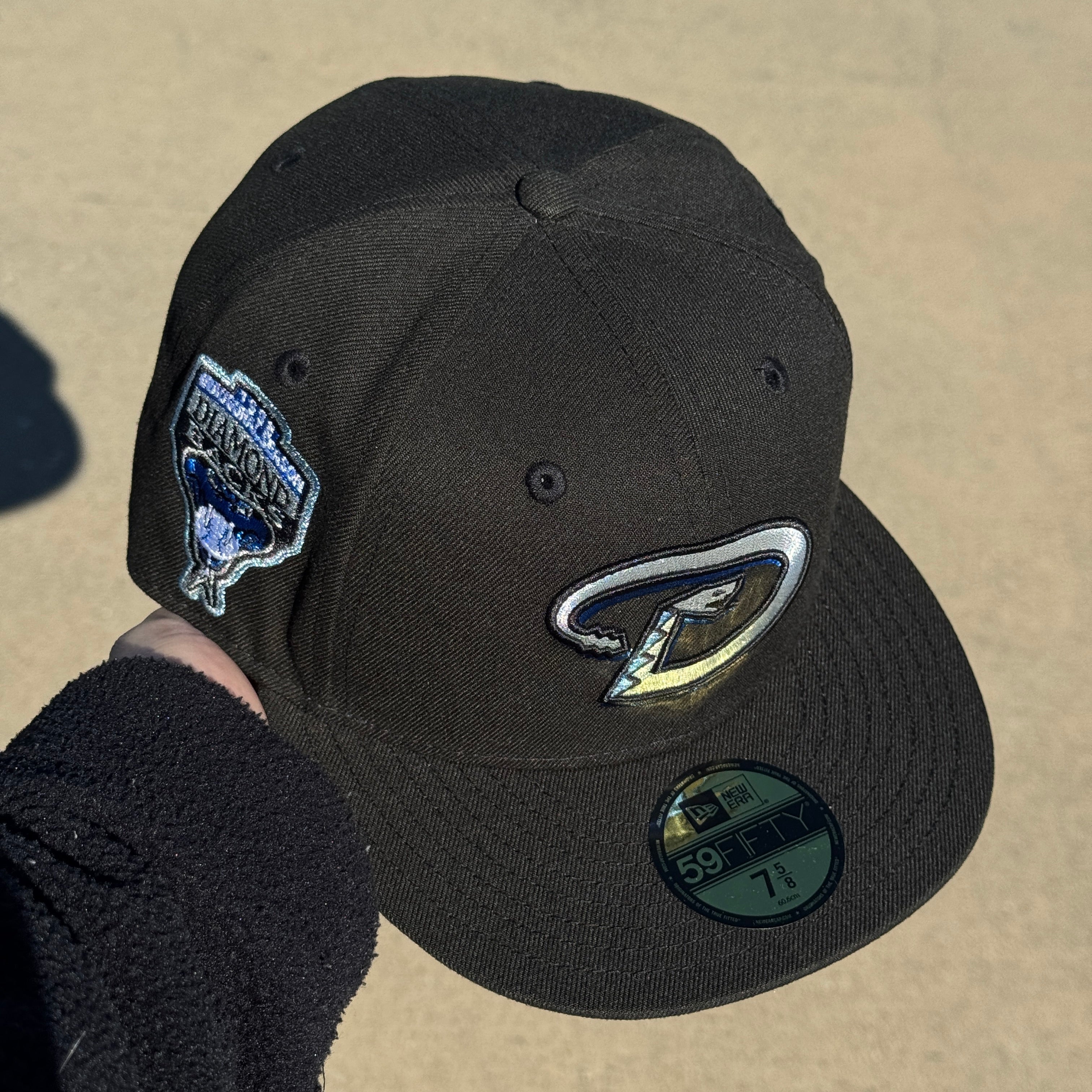 NWT 5/8 Black Arizona Diamondbacks 1998 Inaugural Season 59fifty New Era Fitted Hat Cap