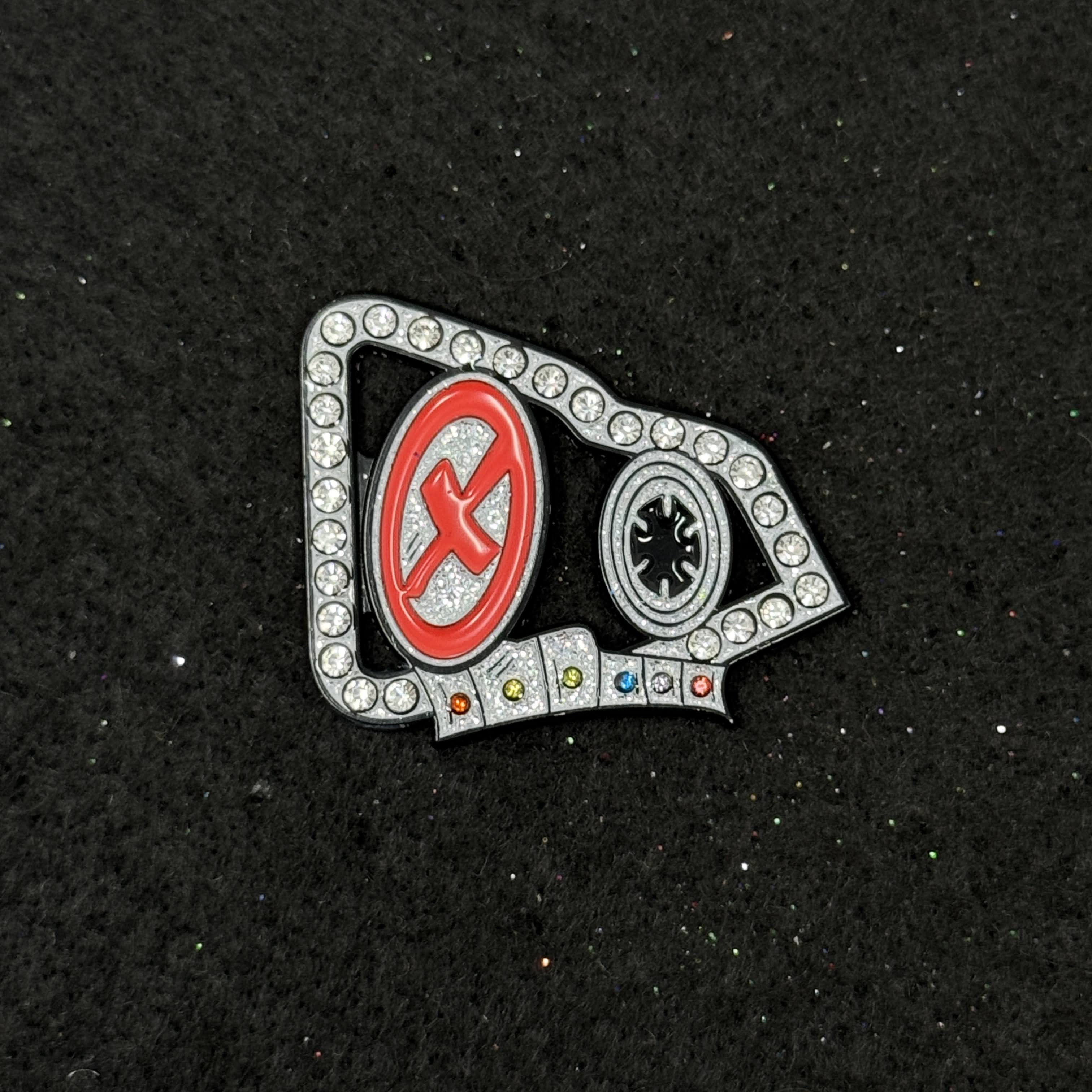 Rhinestone Casette Tape New Era Flag Logo Pin