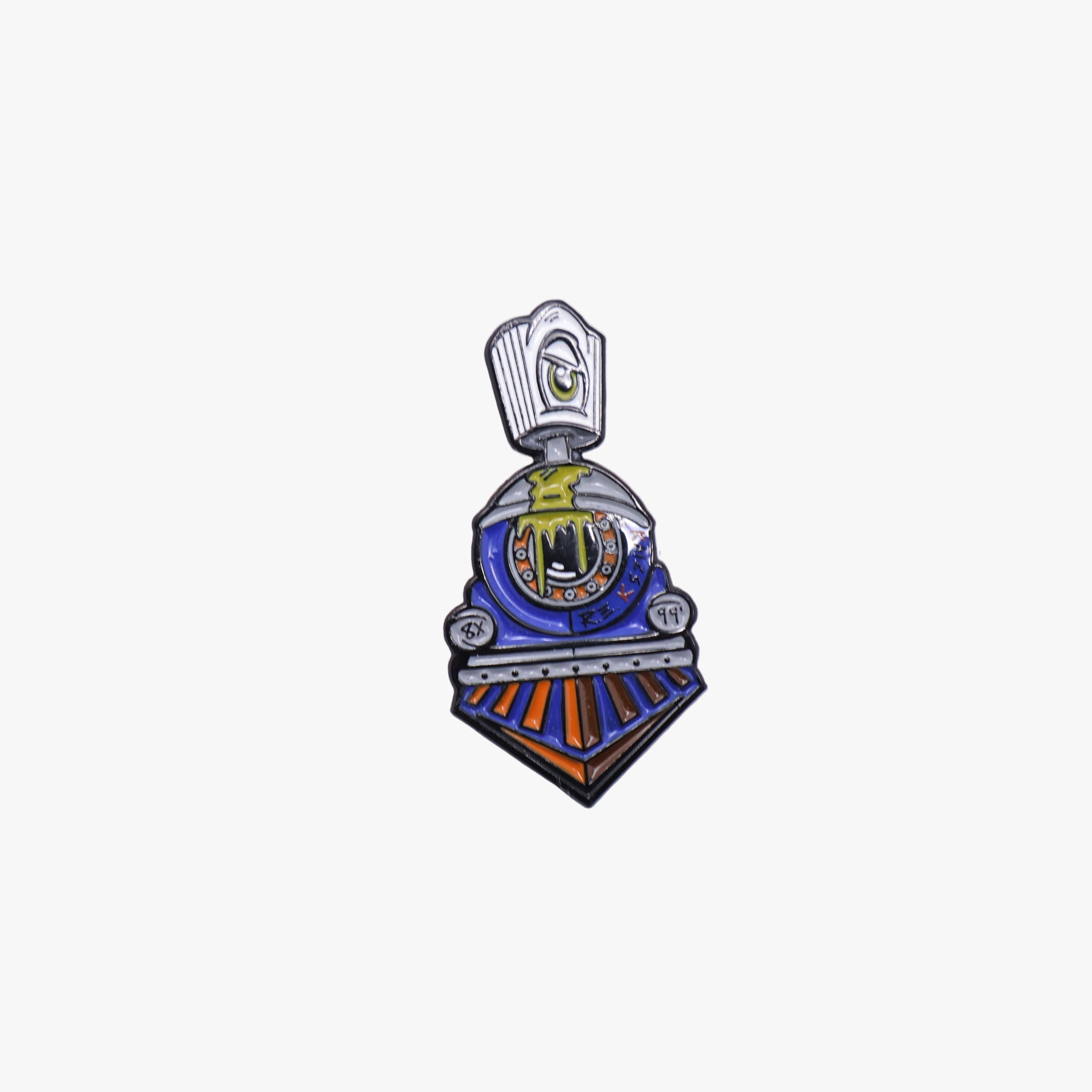 UmbrellaHeights Blue Round Rock Graphic Pin