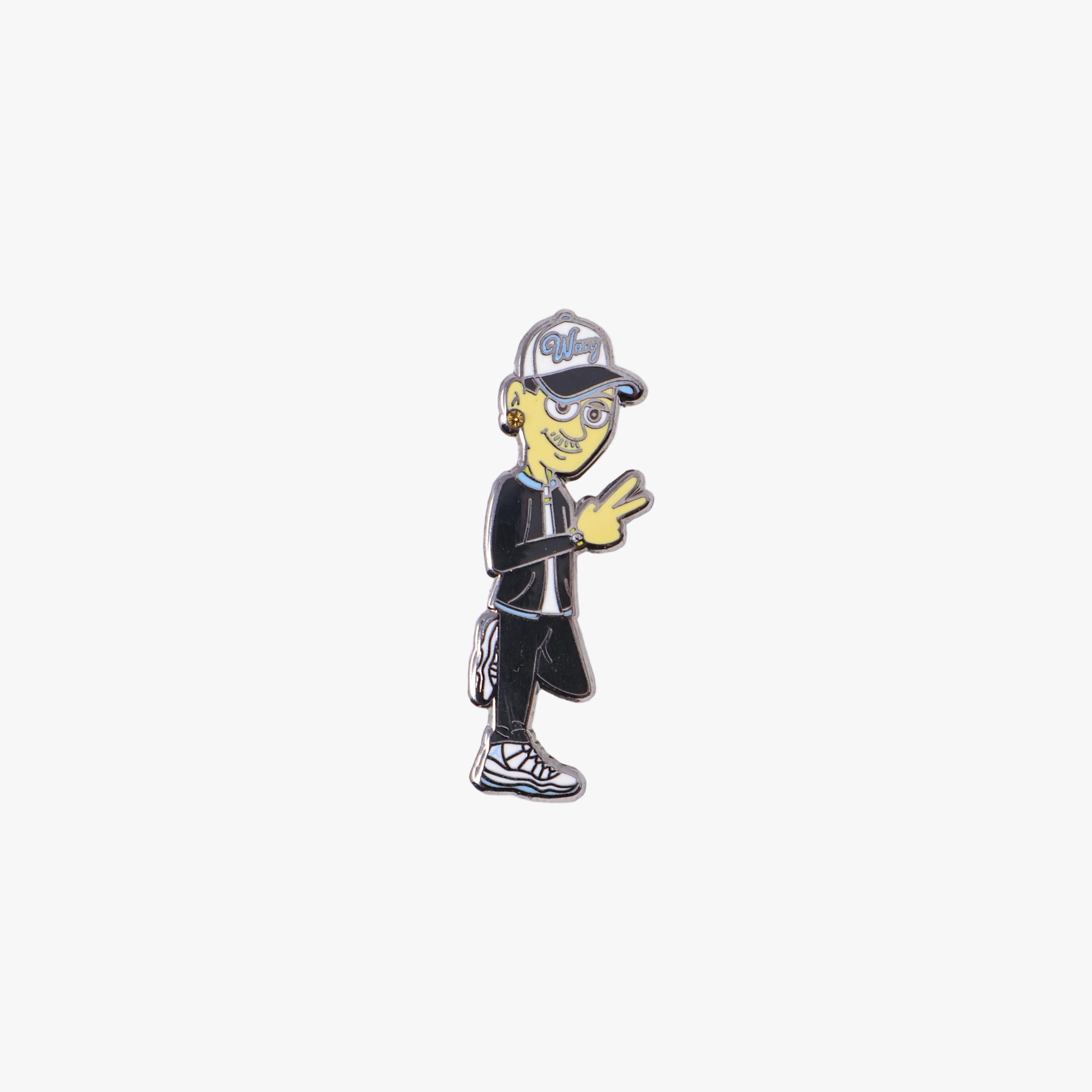 Man with peace sign Graphic Pin