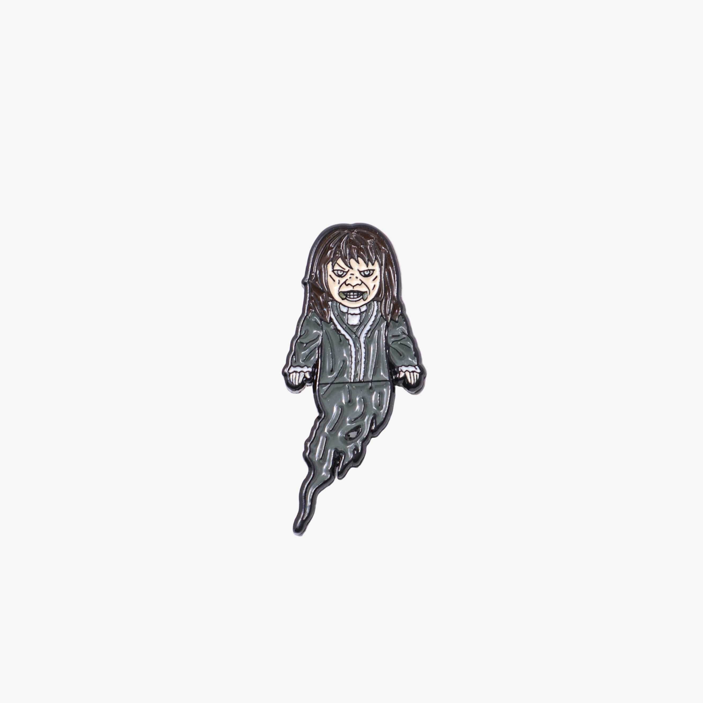 Horrifying Scary Girl Ghost Graphic Pin