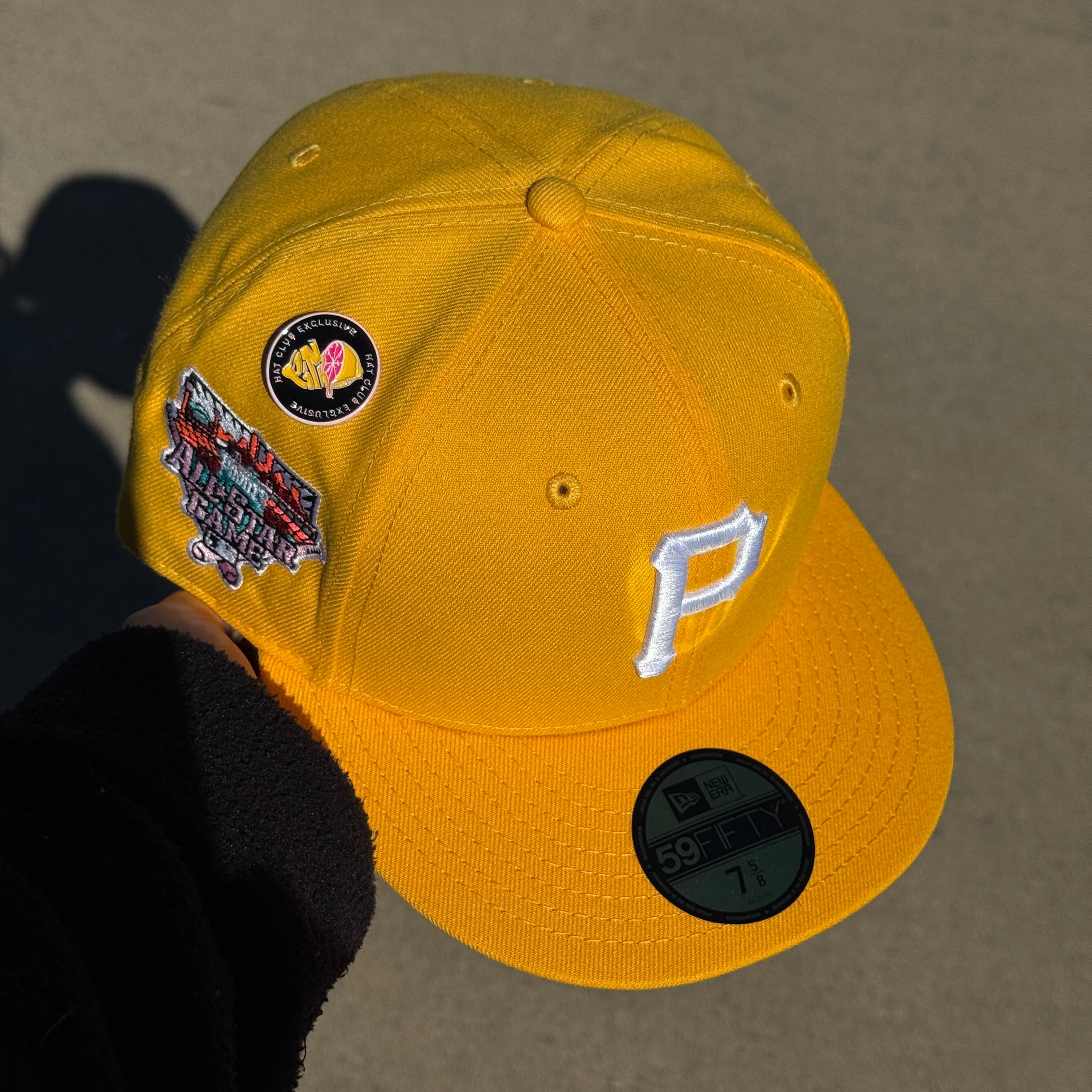 NWT 5/8 Yellow Pittsburg Pirates 2006 All Star Game 59fifty New Era Fitted Hat Cap