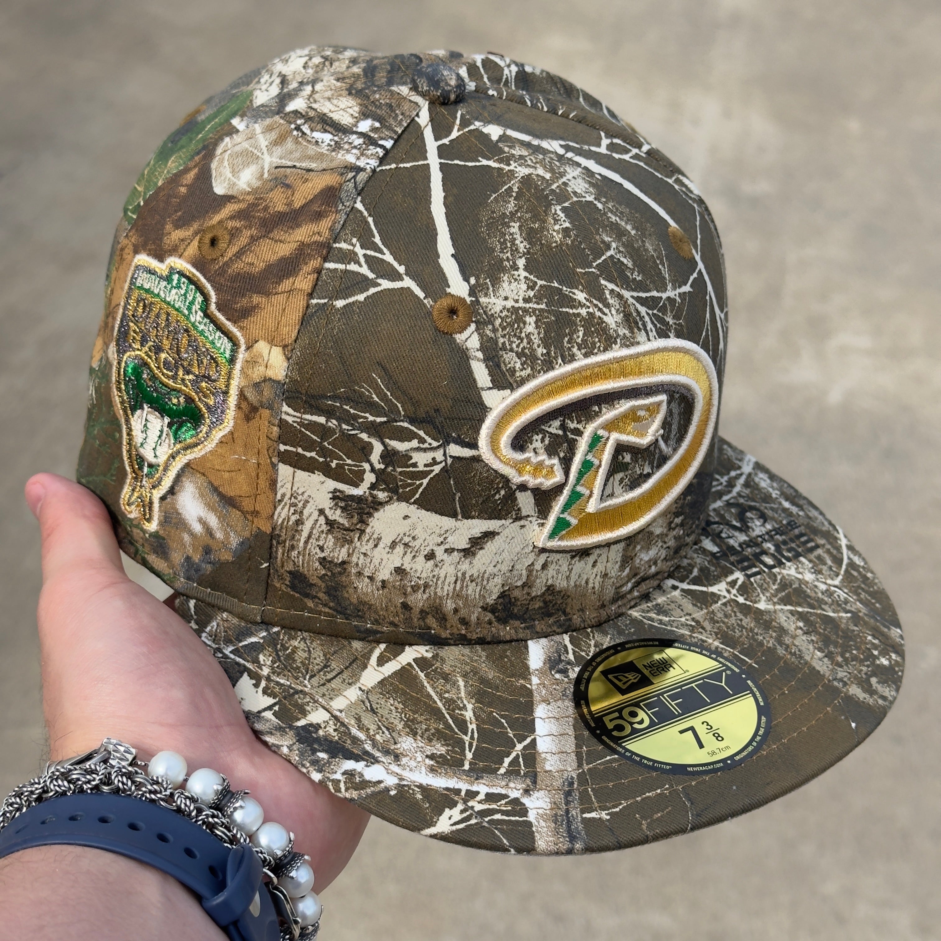 7 3/8 Camo Realtree Arizona Diamondbacks 1998 Inaugural Season 59fifty New Era Fitted Cap