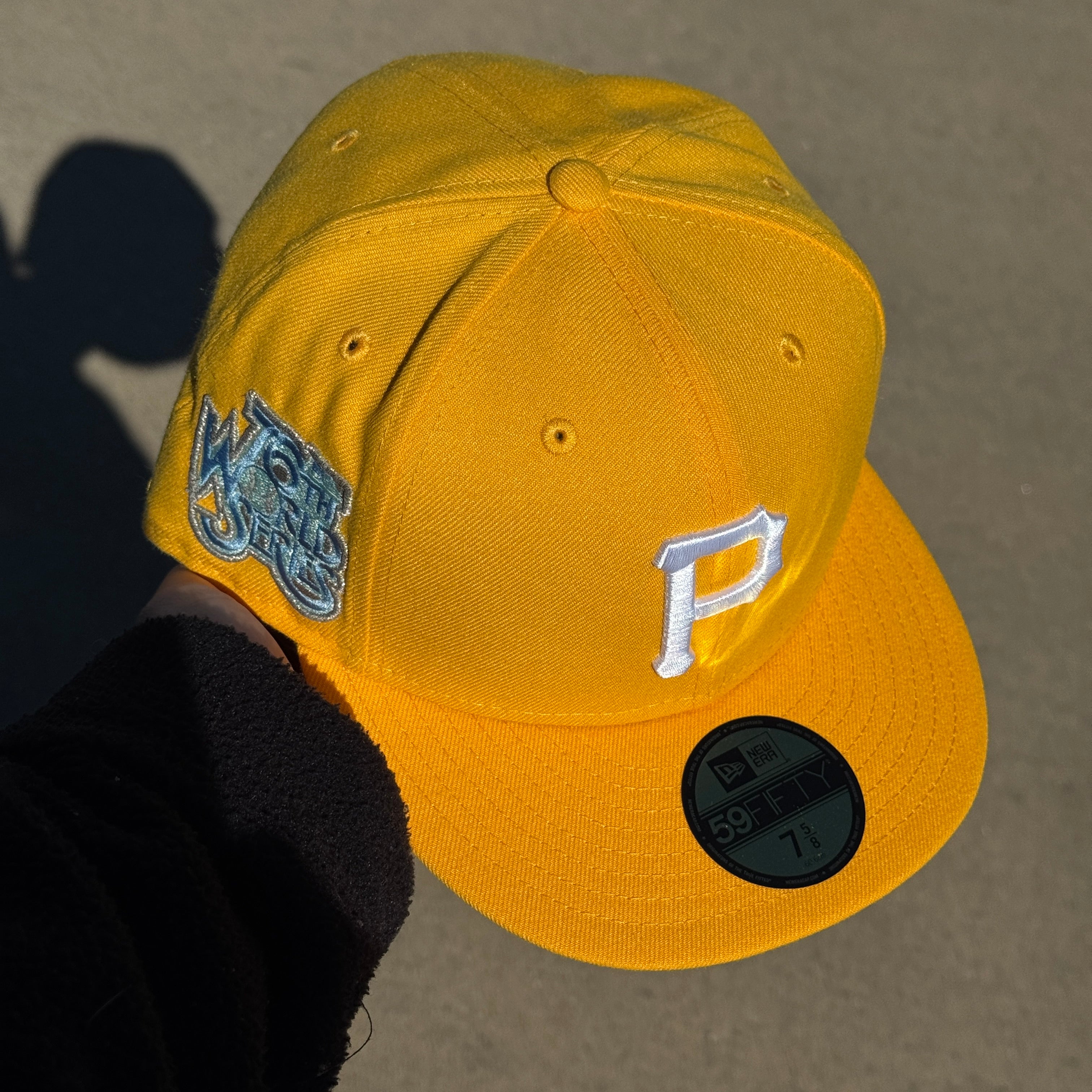 NWT 5/8 Yellow Pittsburg Pirates 76th World Series 59fifty New Era Fitted Hat Cap