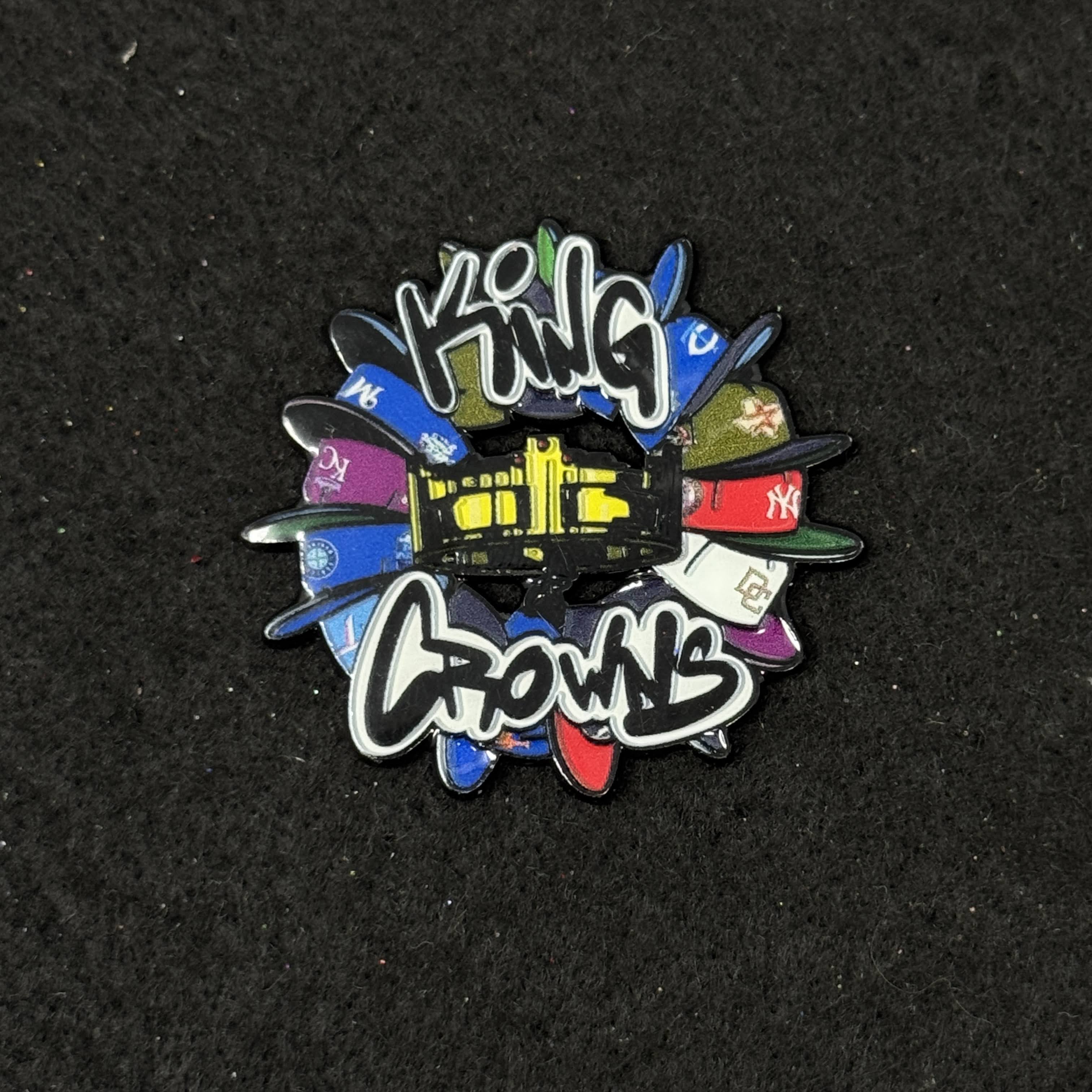 KING CROWNZ Black Plating Graphic Pin