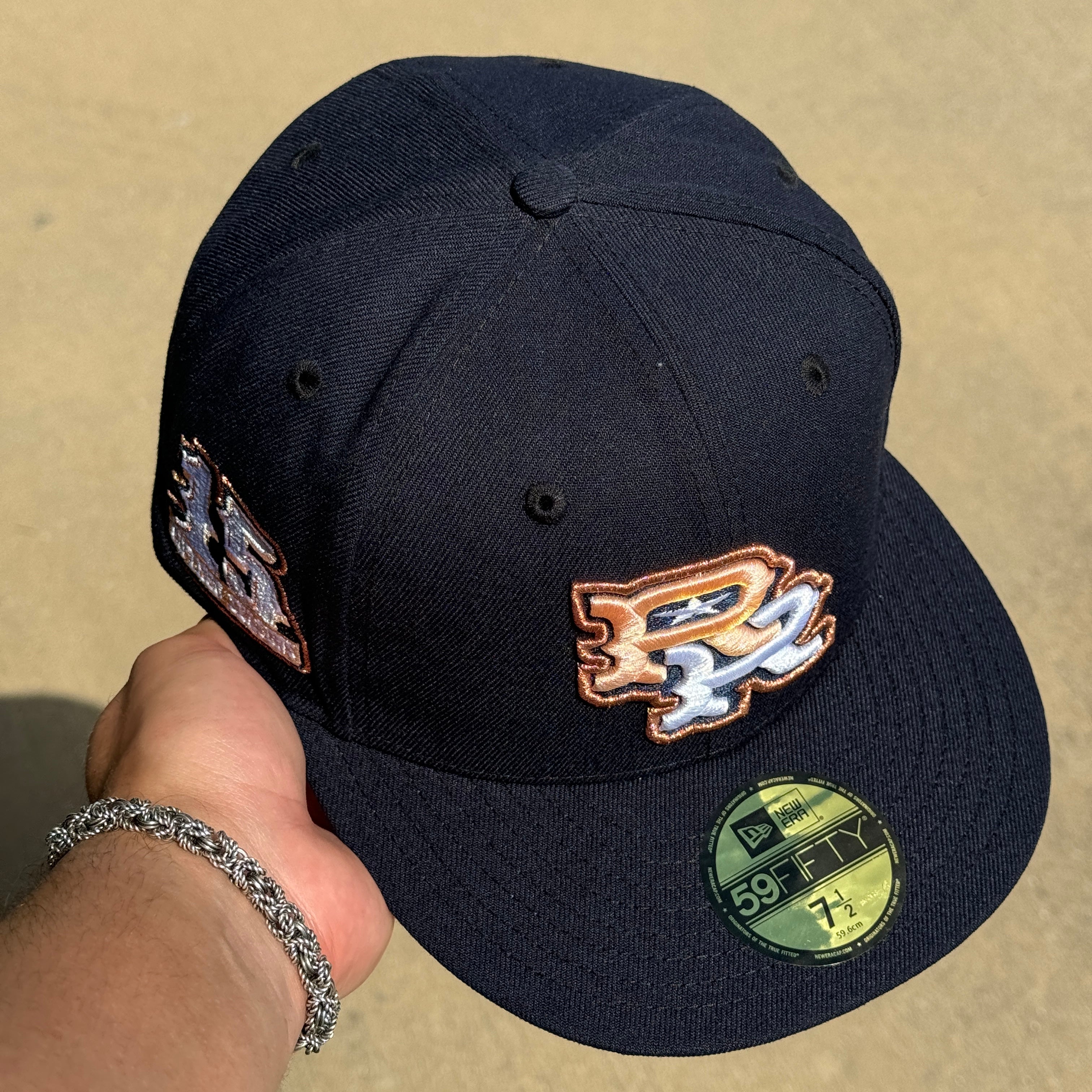 NEW 1/2 Navy Frisco Rough Riders Dallas Texas Rangers 15th Seasons 59fifty New Era Fitted Hat Cap