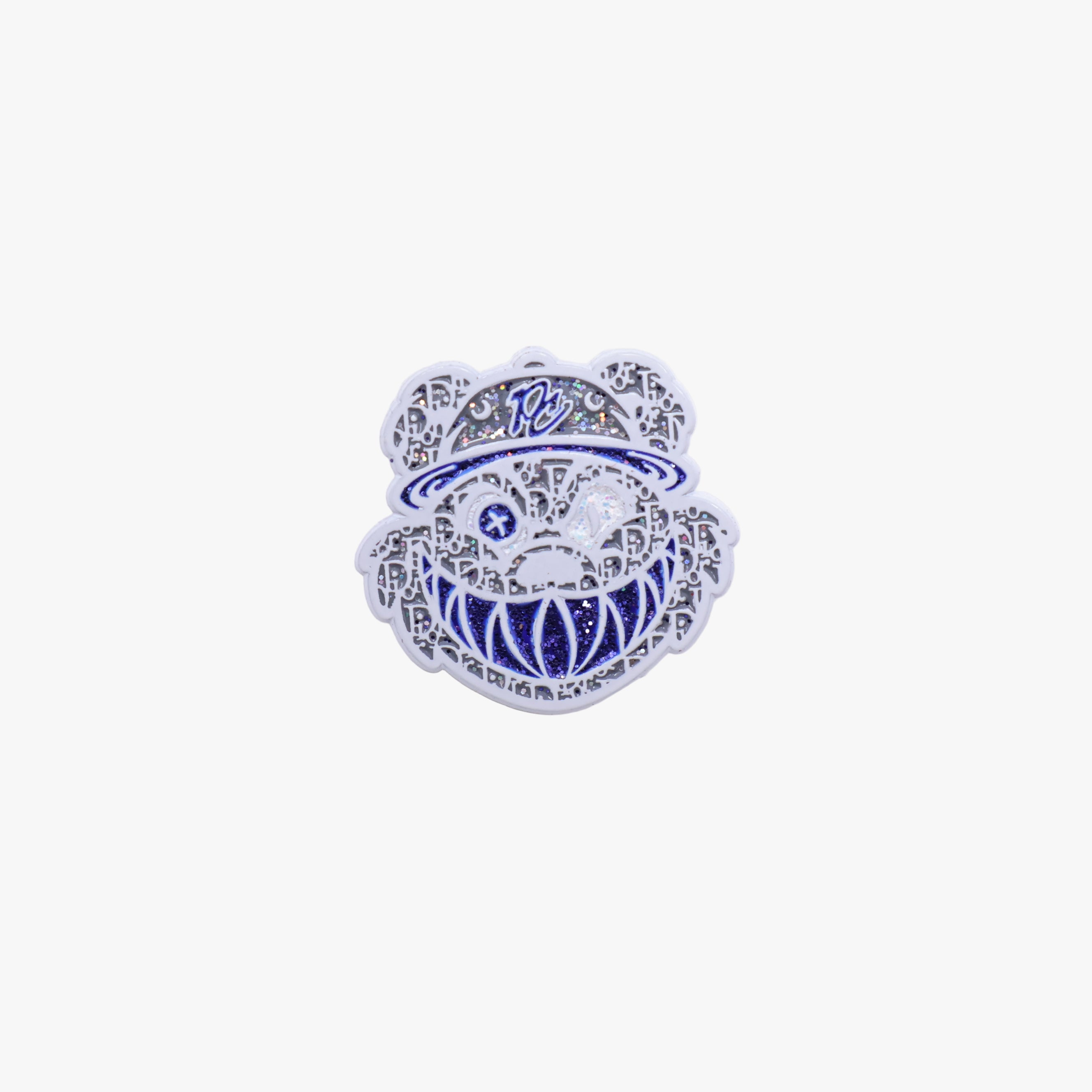Pinzcity Bear Gray CD Pattern Graphic Pin